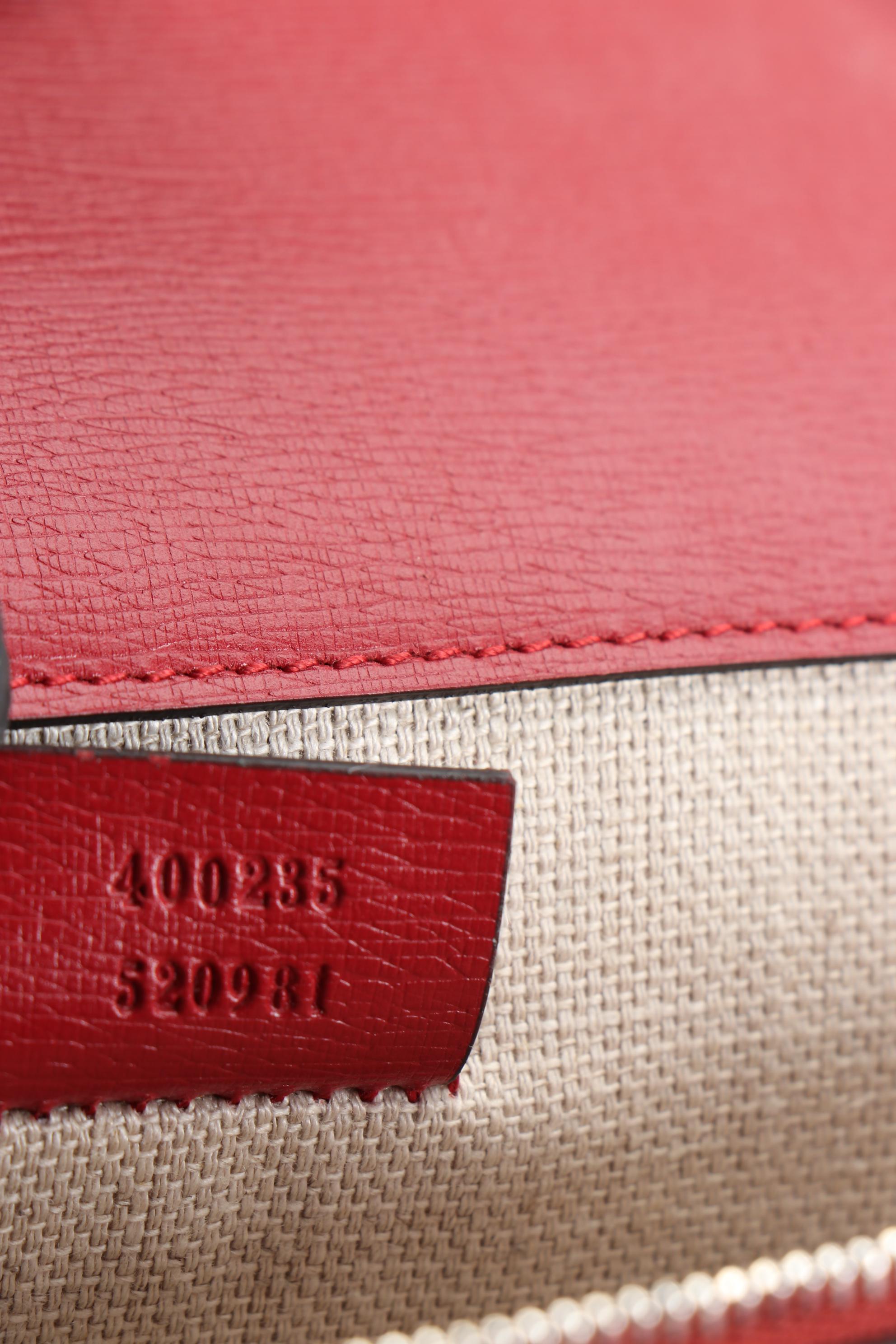 Gucci Red Blooms Print Leather Dionysus Medium Shoulder Bag