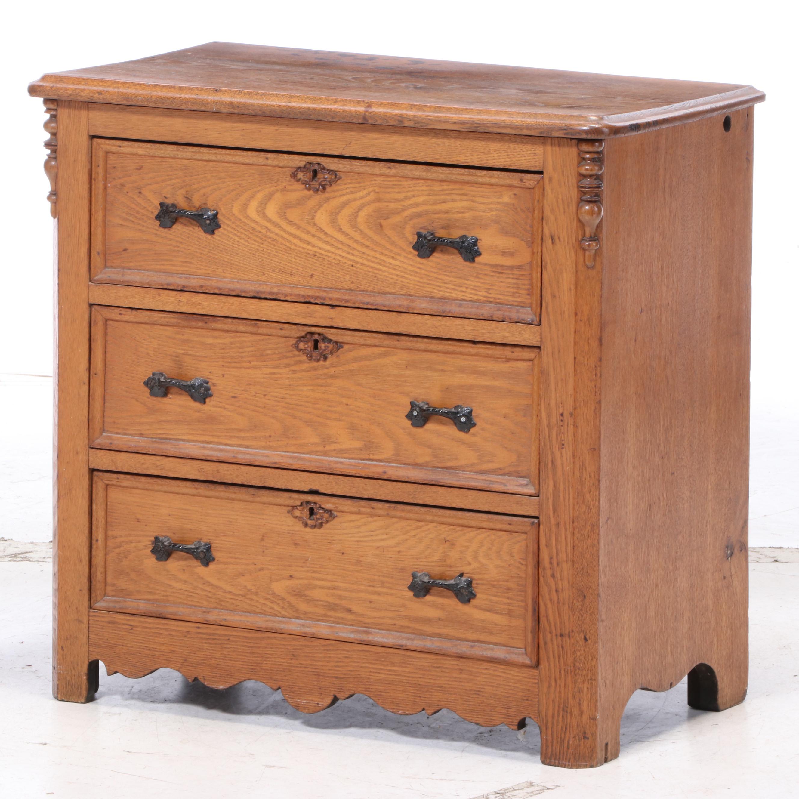 Victorian Ash Chest of Drawers, Late 19th Century EBTH