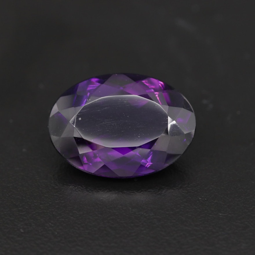 Loose 15.80 CT Oval Faceted Amethyst