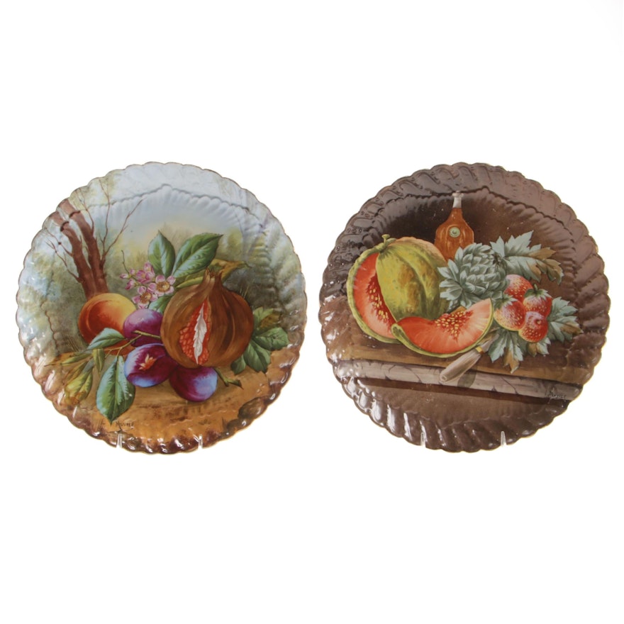 Hand-Painted Hobbyist Porcelain Fruit Motif Charges