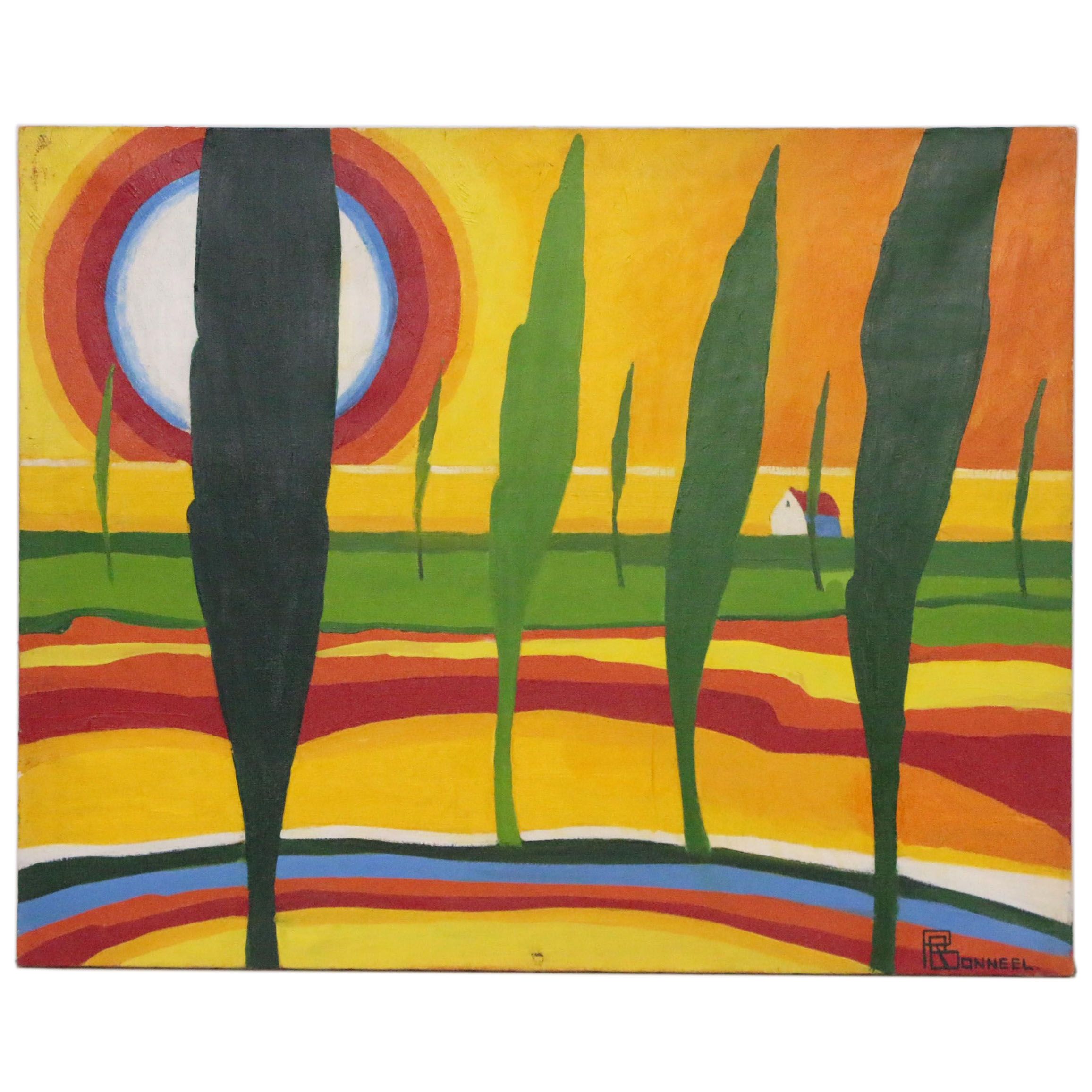 Raymond Bonneel Oil Painting "De Gouden Morgenstond", 1966