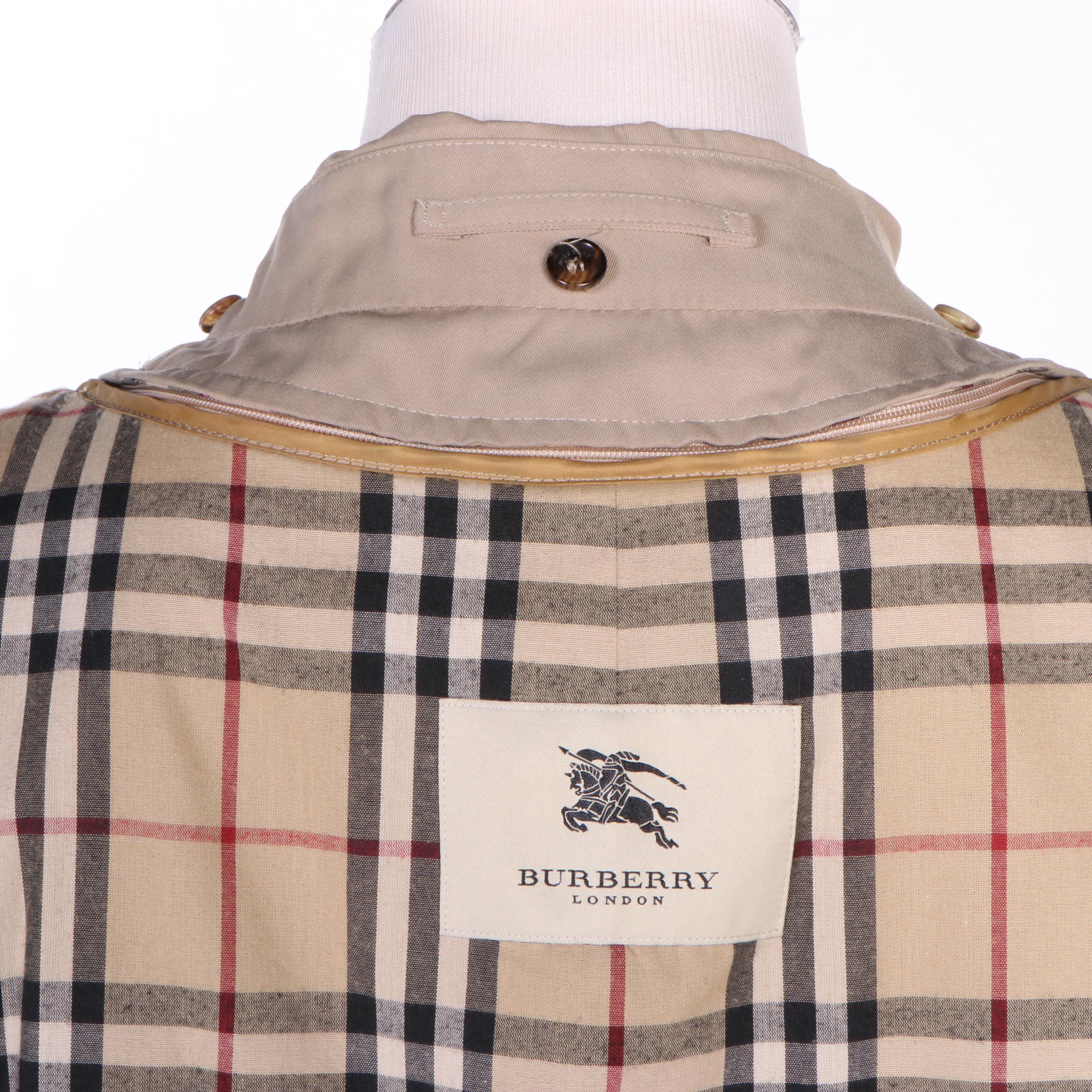 Men's Burberry Lawrence Gabardine Raincoat with Belt and Removable Wool Liner