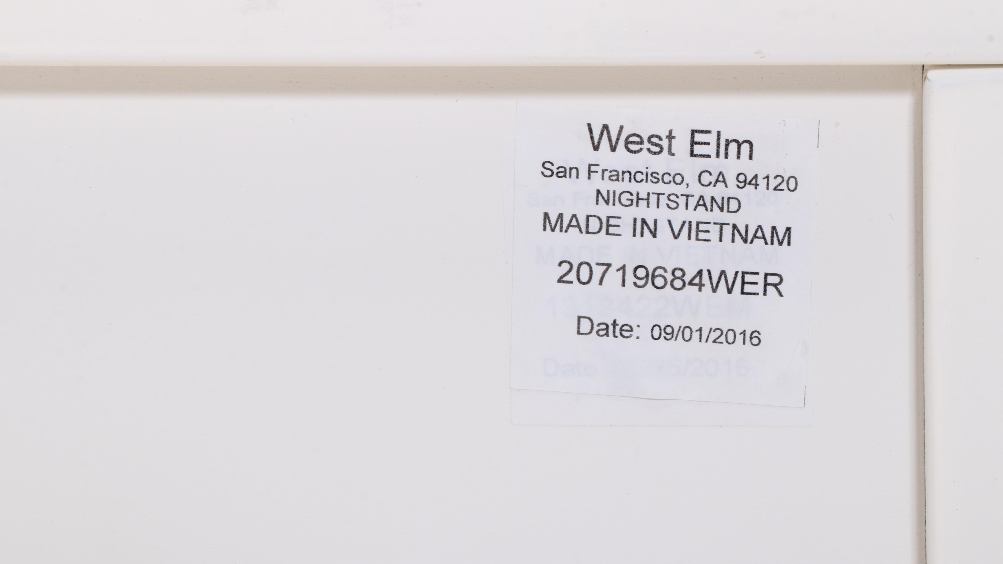 Pair of West Elm Reclaimed Wood and Lacquer One-Drawer Nightstands