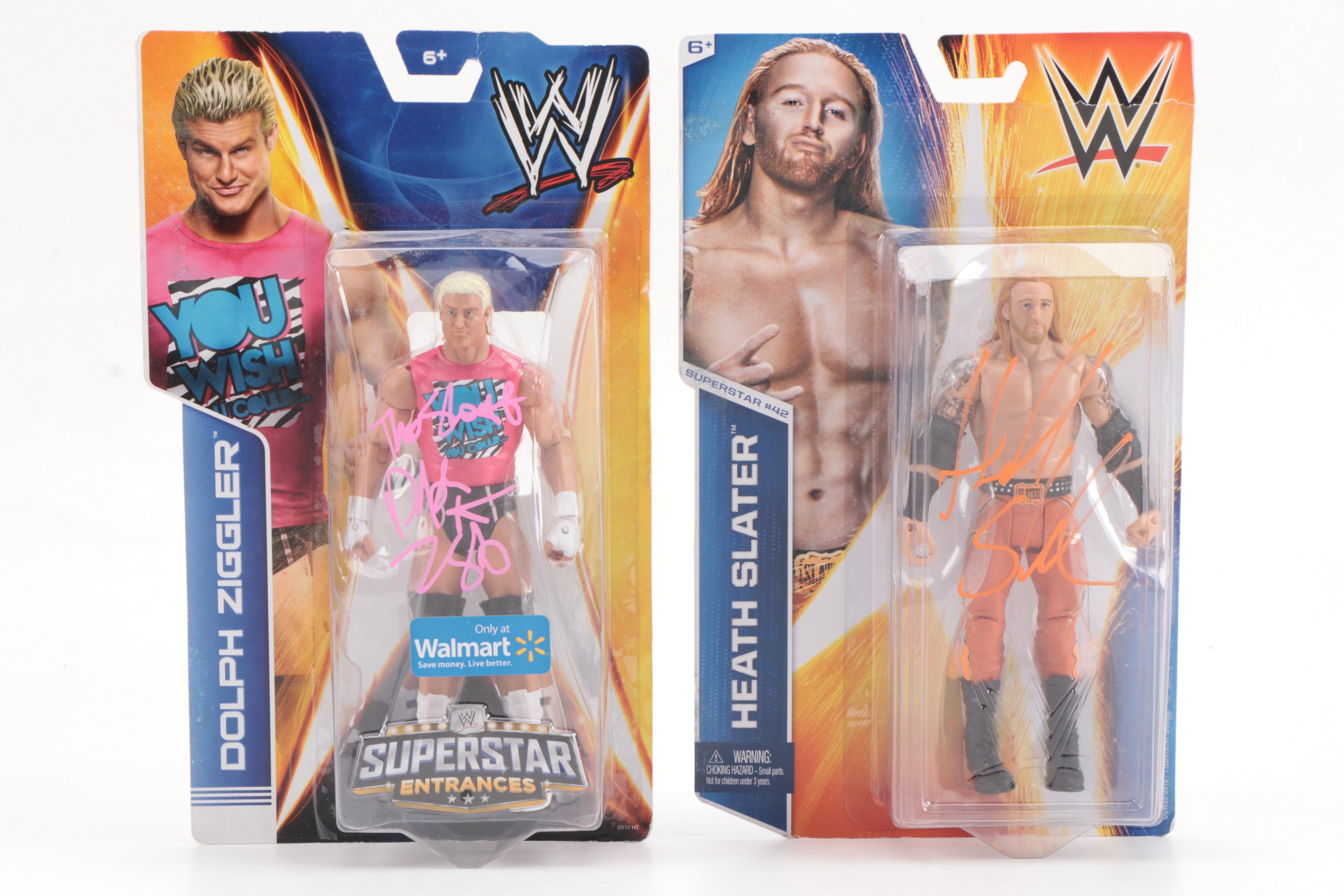 Mattel Wrestling "Superstars" Action Figures with Ziggler and Slater Autographs
