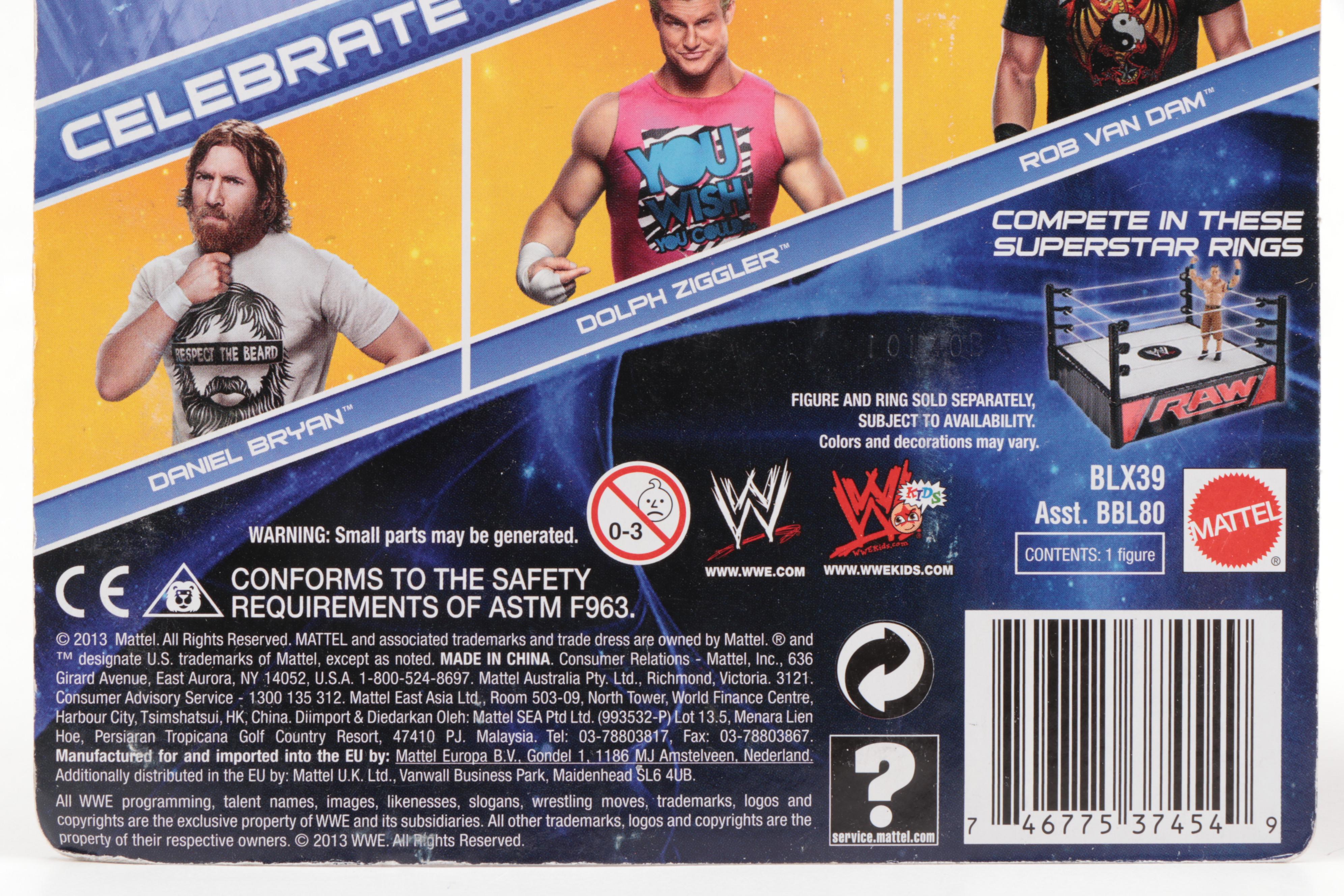 Mattel Wrestling "Superstars" Action Figures with Ziggler and Slater Autographs