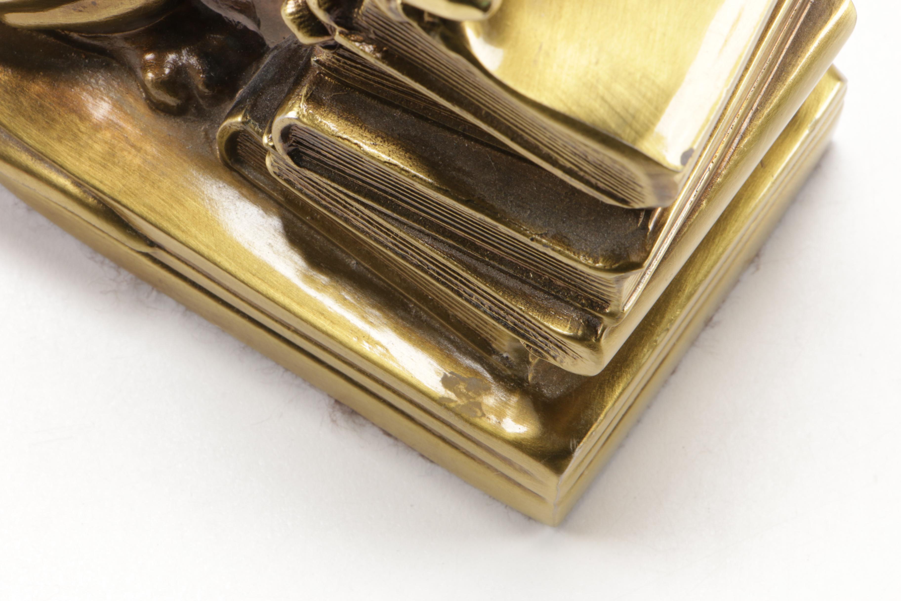 American Brass Dachshund Bookends, Late 20th Century