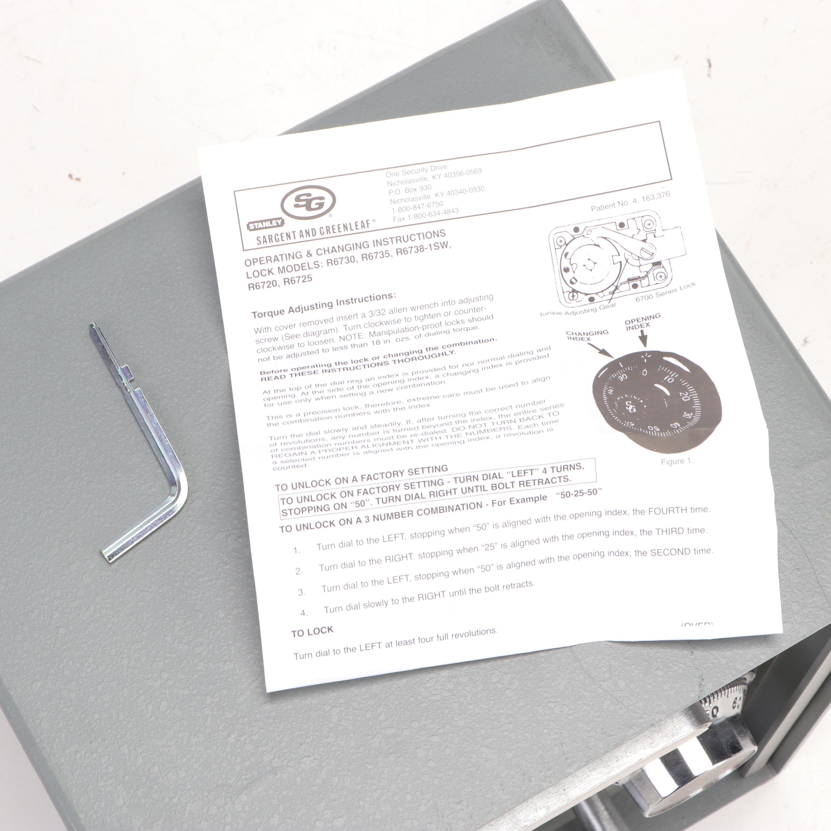 Sargent and Greenleaf Hamilton Home Security Combination Safe, Late 20th Century