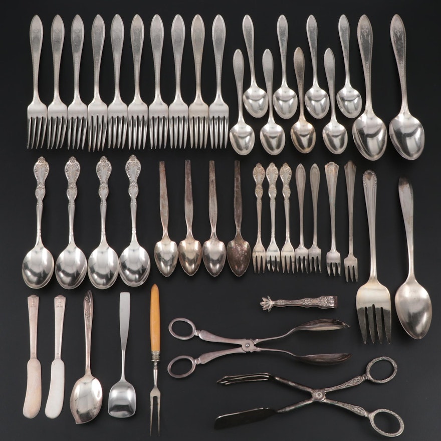 1847 Rogers Brothers with Other Silver Plate Flatware and Serving Utensils