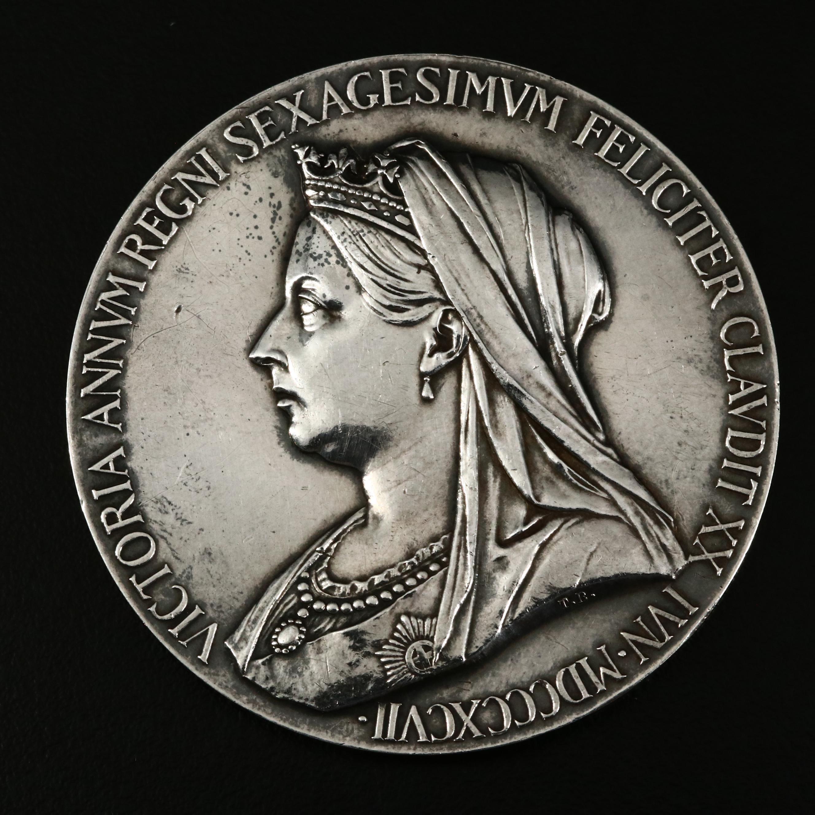 Queen Victoria Diamond Jubilee and King George V Coronation Silver Medallions