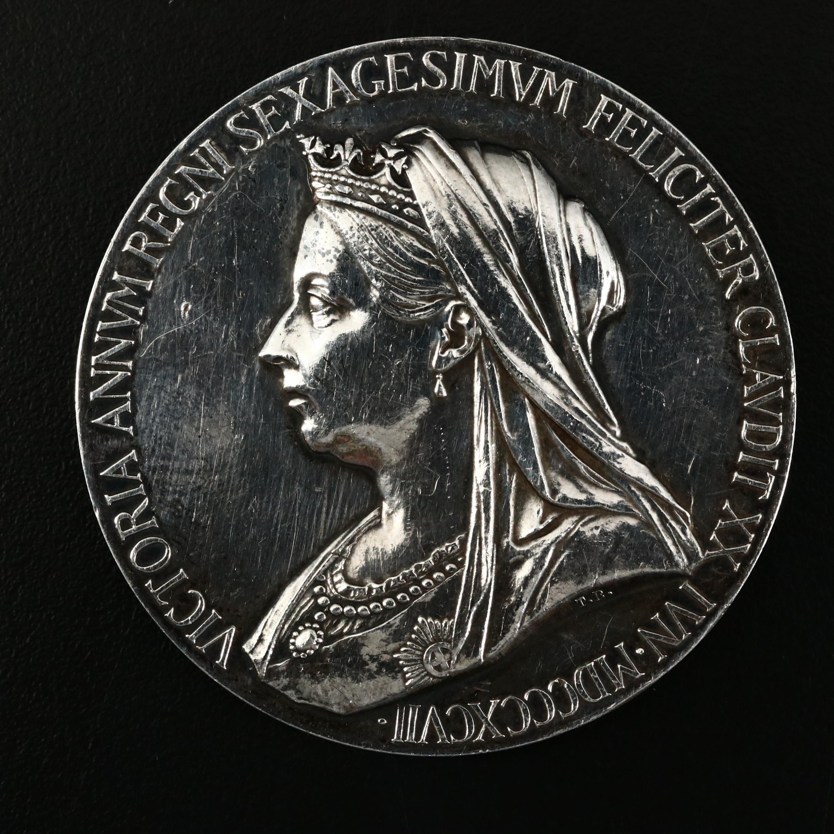 Queen Victoria Diamond Jubilee and King George V Coronation Silver Medallions