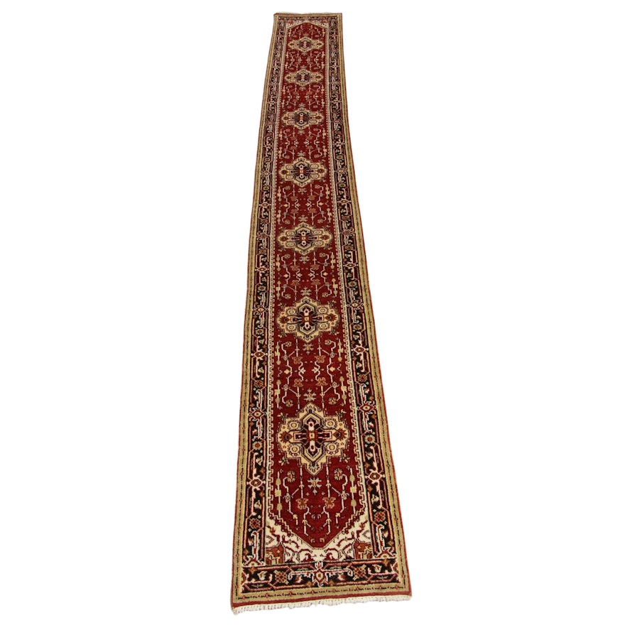 2'6 x 20'3 Hand-Knotted Indo-Persian Heriz Carpet Runner