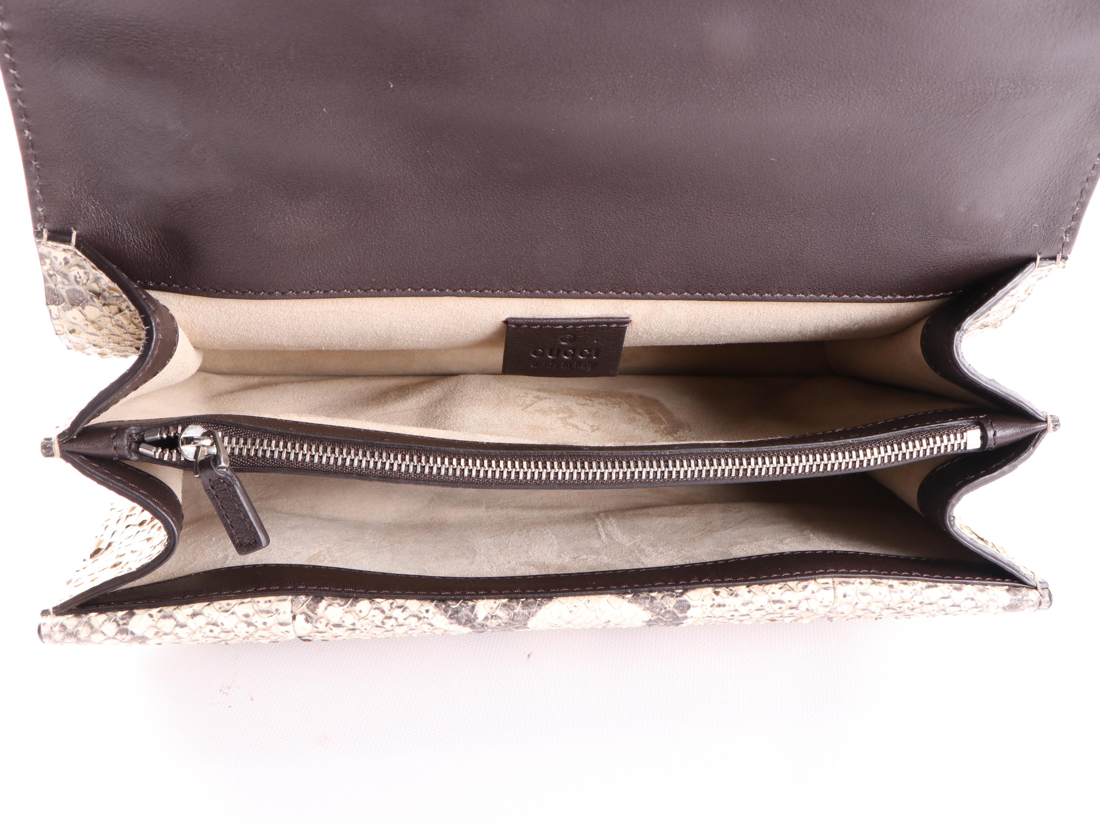 Gucci Embellished Dionysus Bag in GG Supreme Canvas and Python