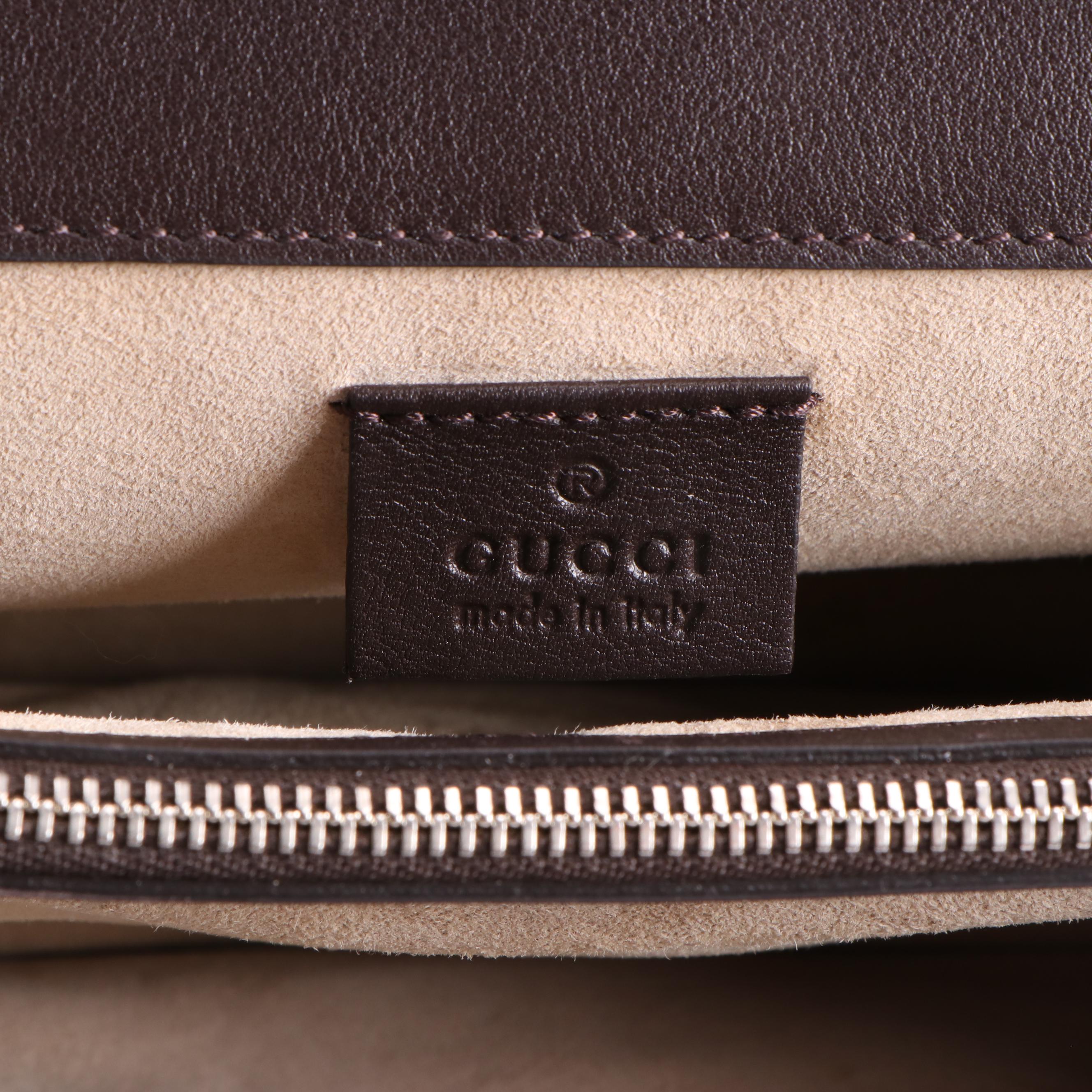 Gucci Embellished Dionysus Bag in GG Supreme Canvas and Python