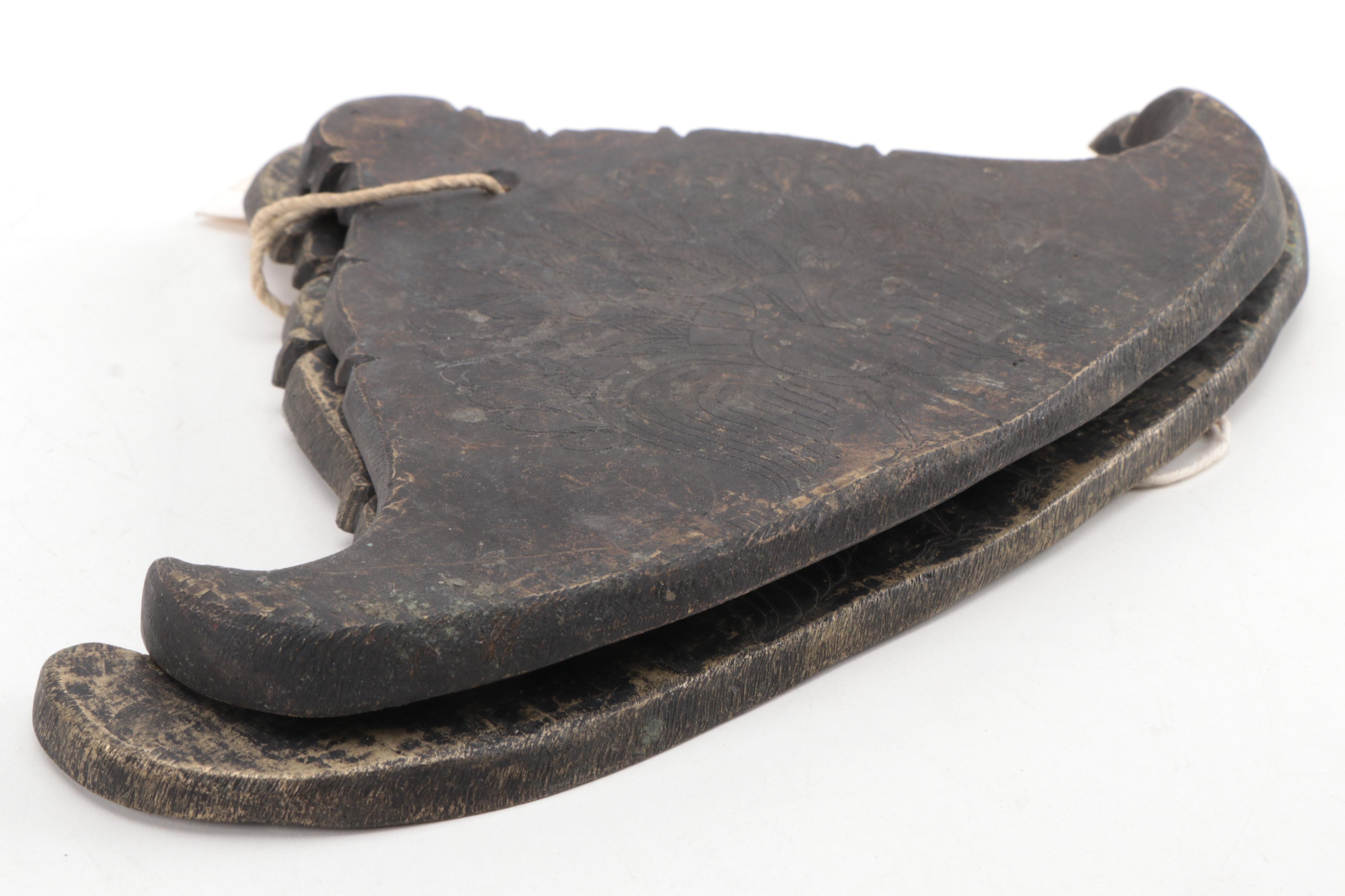 Burmese Kyeezee Spinning Gongs with Peacock Motif