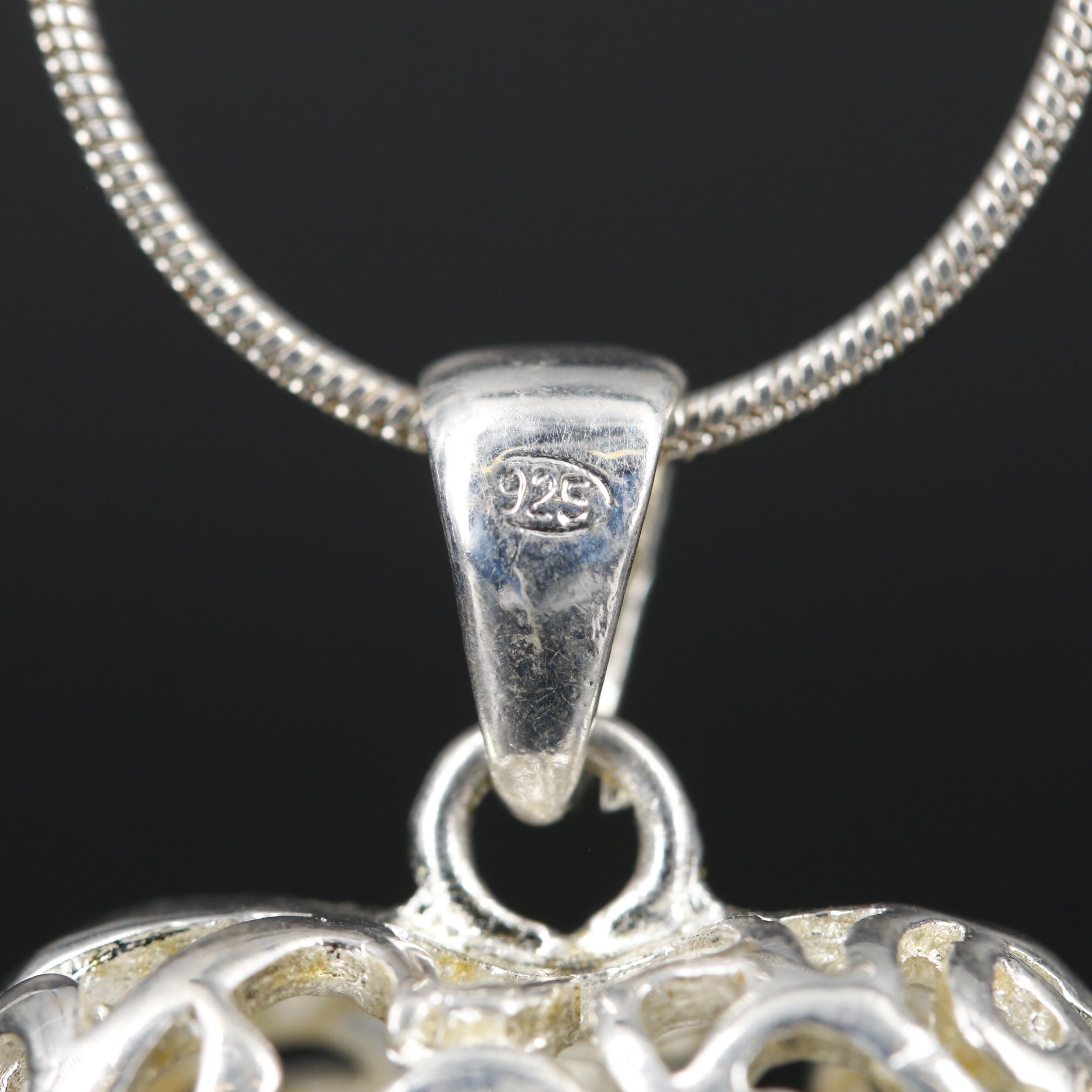 Collection of Sterling Necklaces with Dolphin and Four Leaf Clover Pendant