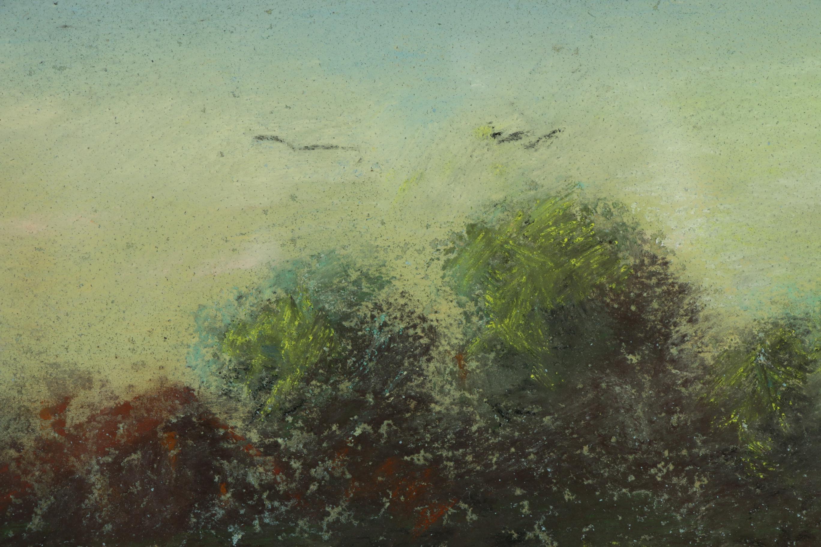 River Scene Pastel Drawing