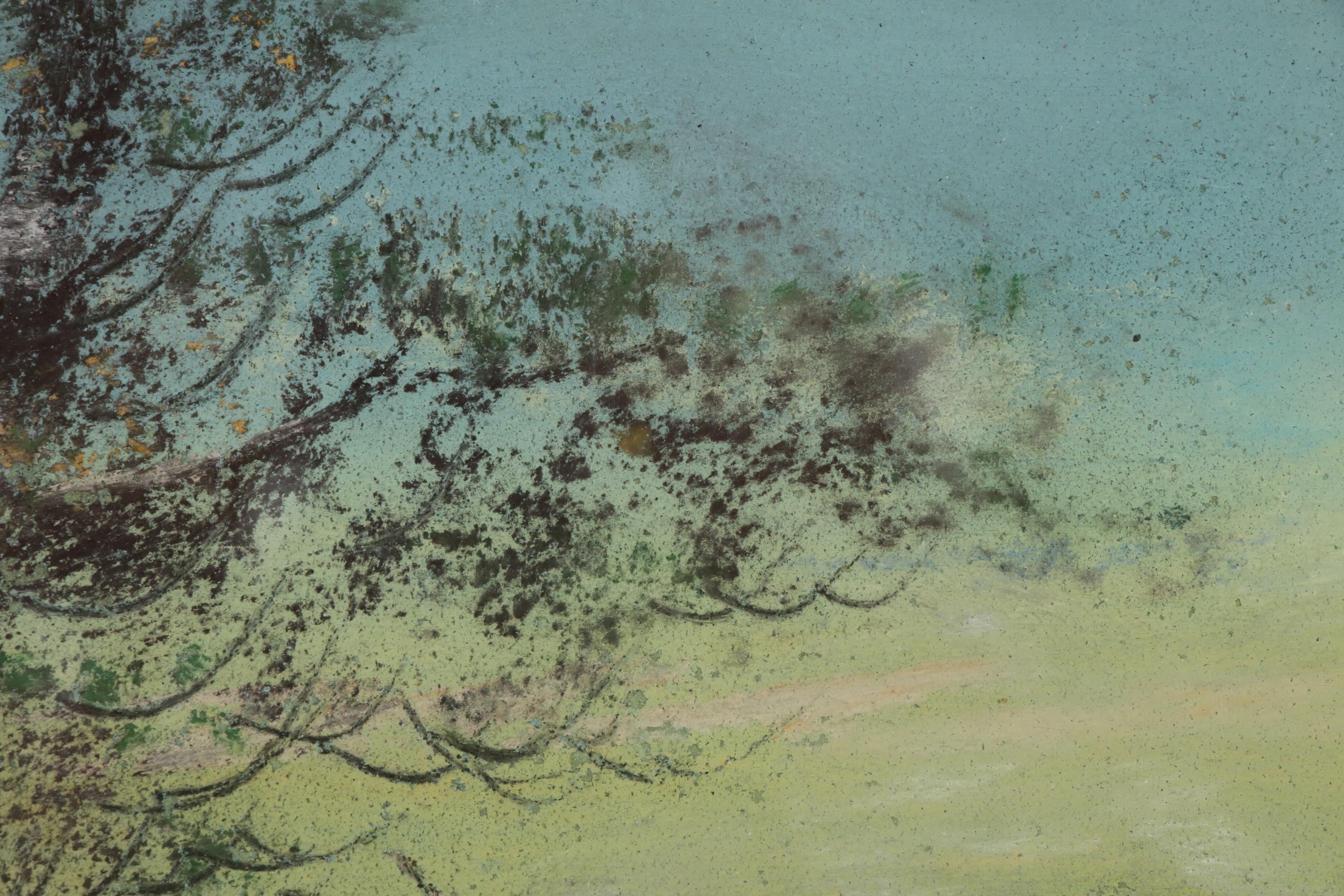 River Scene Pastel Drawing