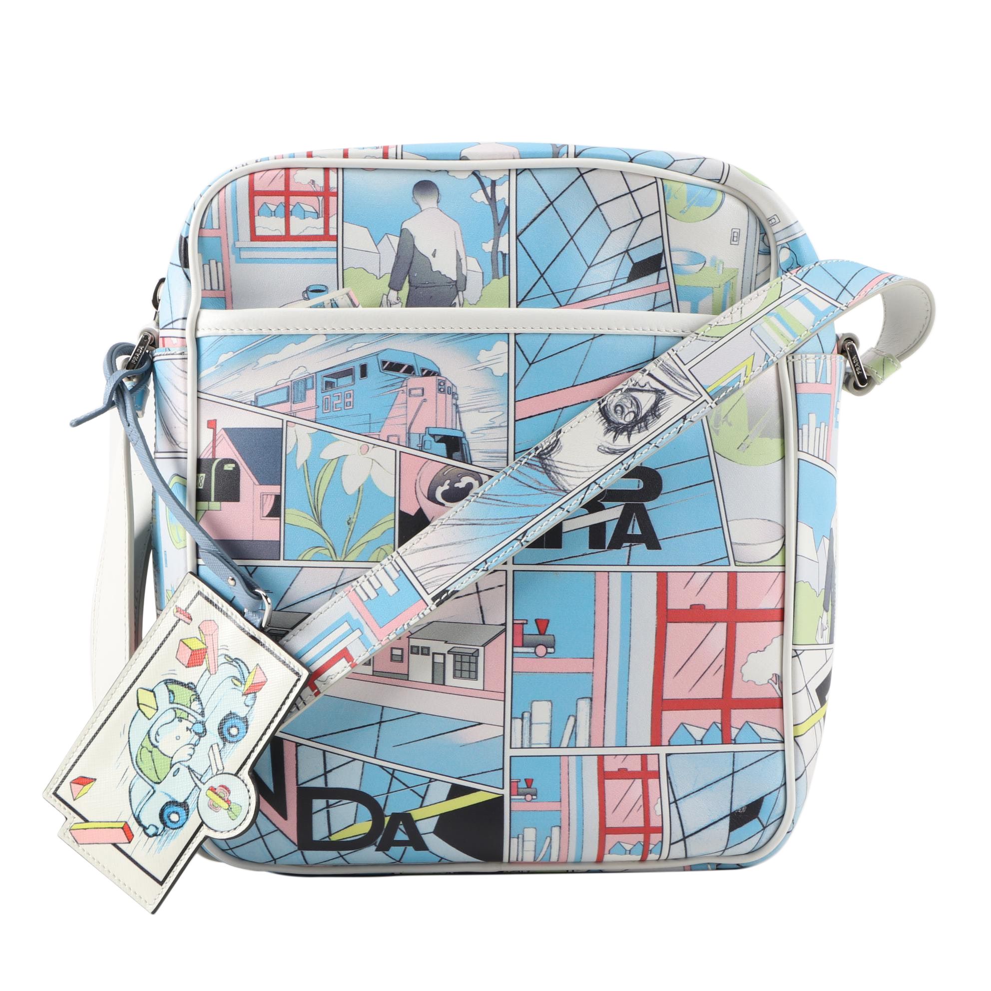 Prada James Jean Comic Art Collection Messenger Bag in Printed Saffiano Leather