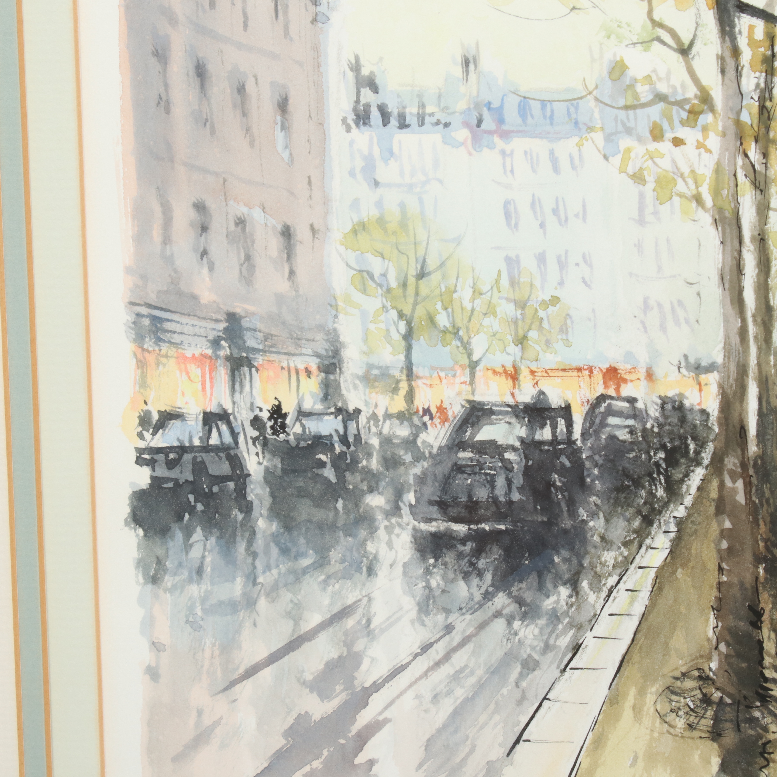 Stephane Wrobel European Street Scene Watercolor Painting