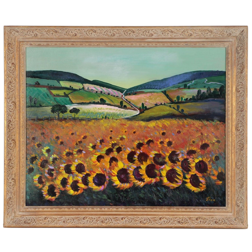 Thea Mamukelashvili Acrylic Painting "Sunflowers"