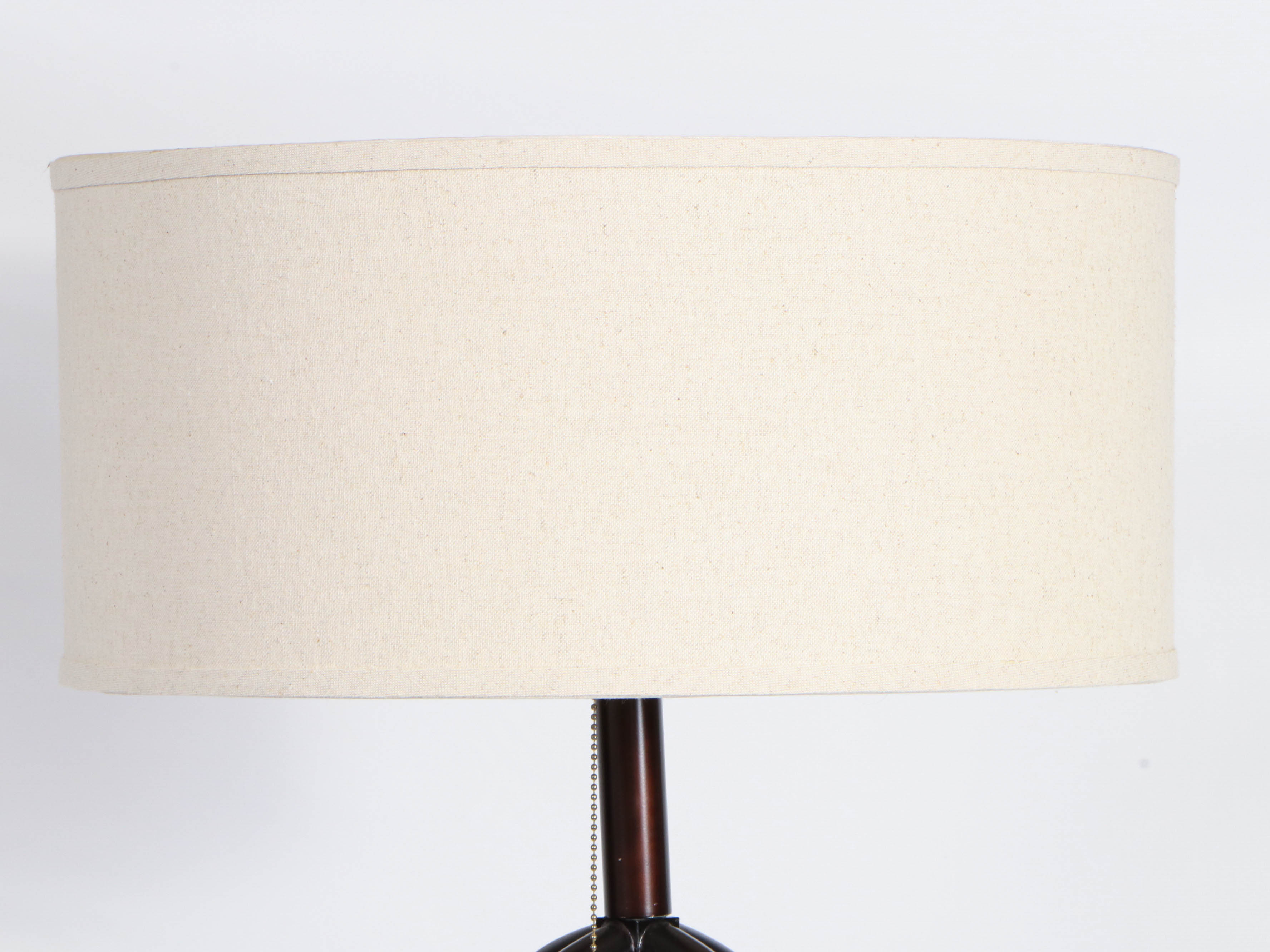 Industrial Style Metal Floor Lamp with Linen Drum Shade