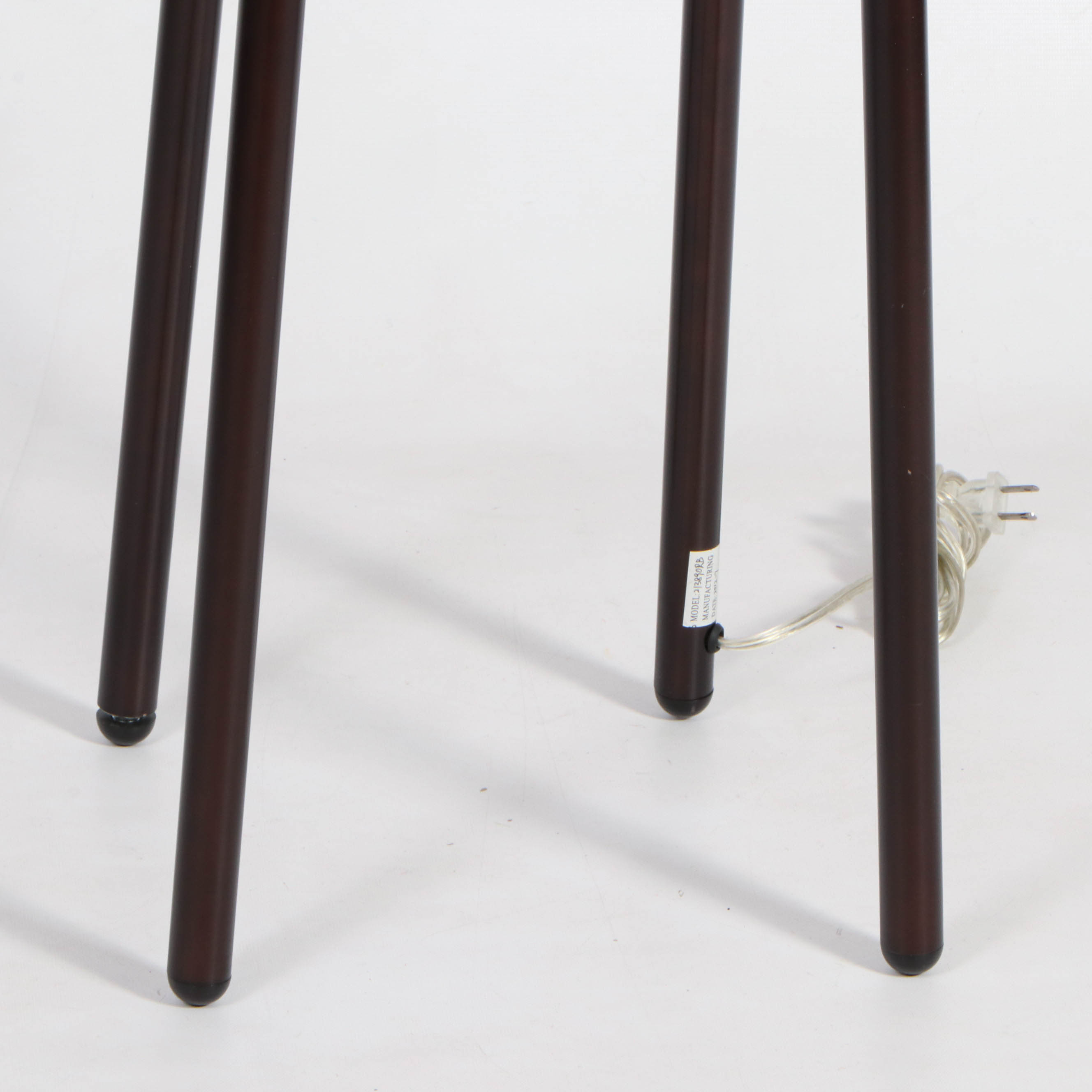 Industrial Style Metal Floor Lamp with Linen Drum Shade