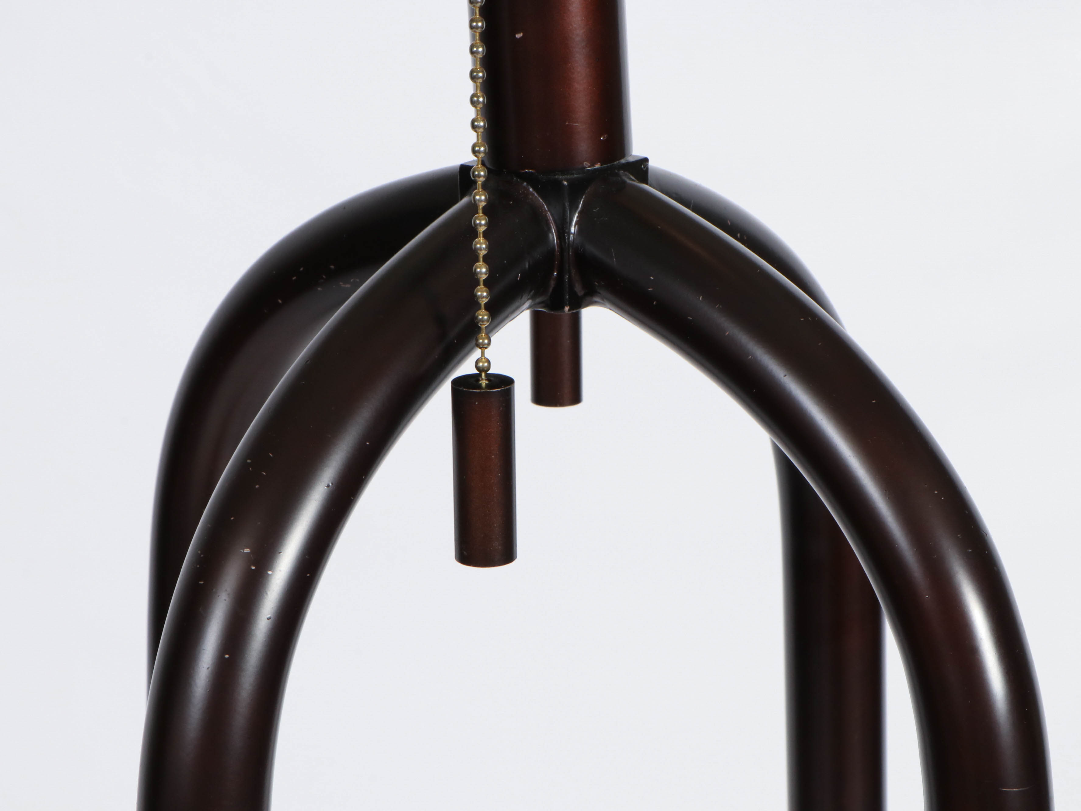 Industrial Style Metal Floor Lamp with Linen Drum Shade