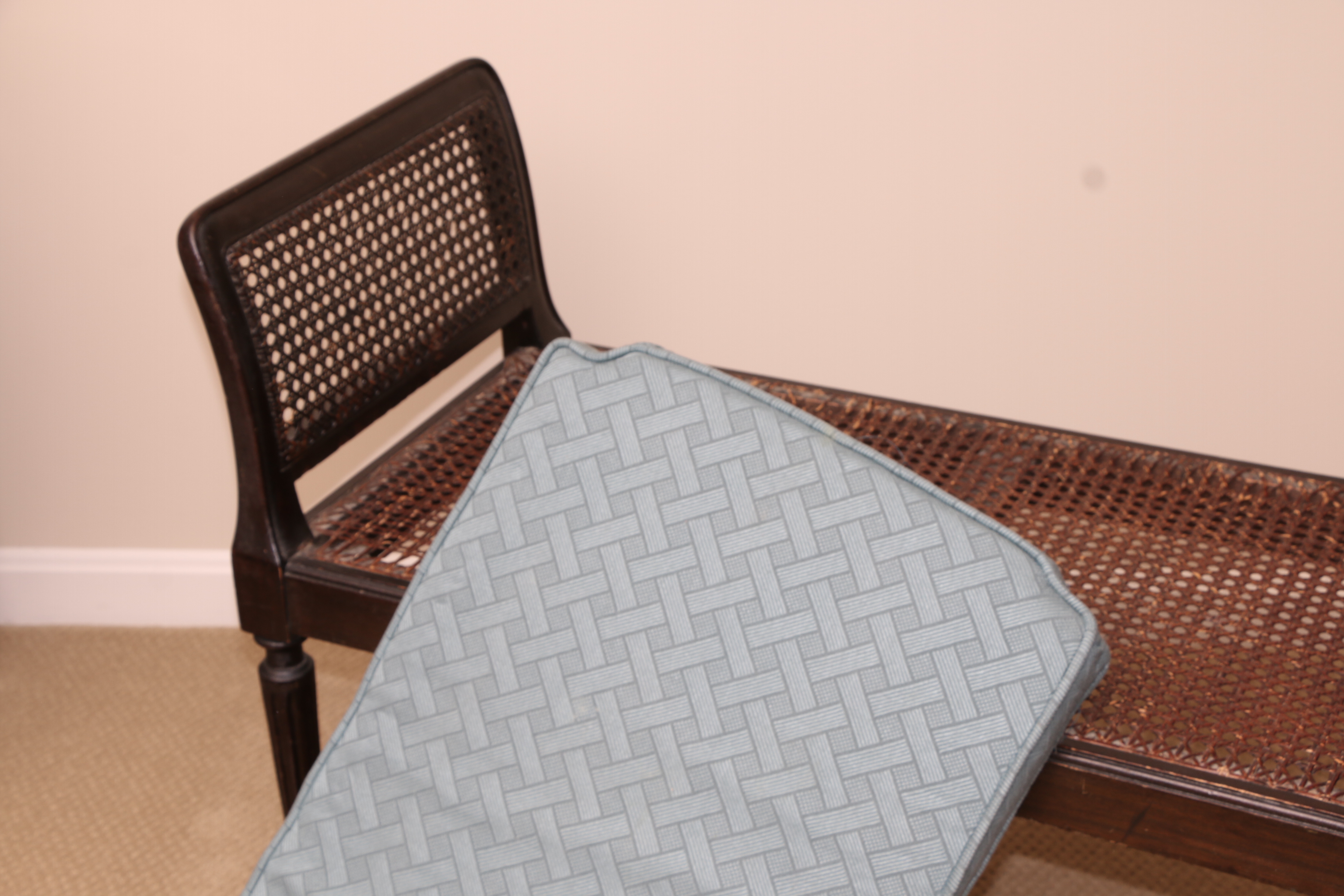 H.Z.M & Co Wood and Wicker Bed Bench