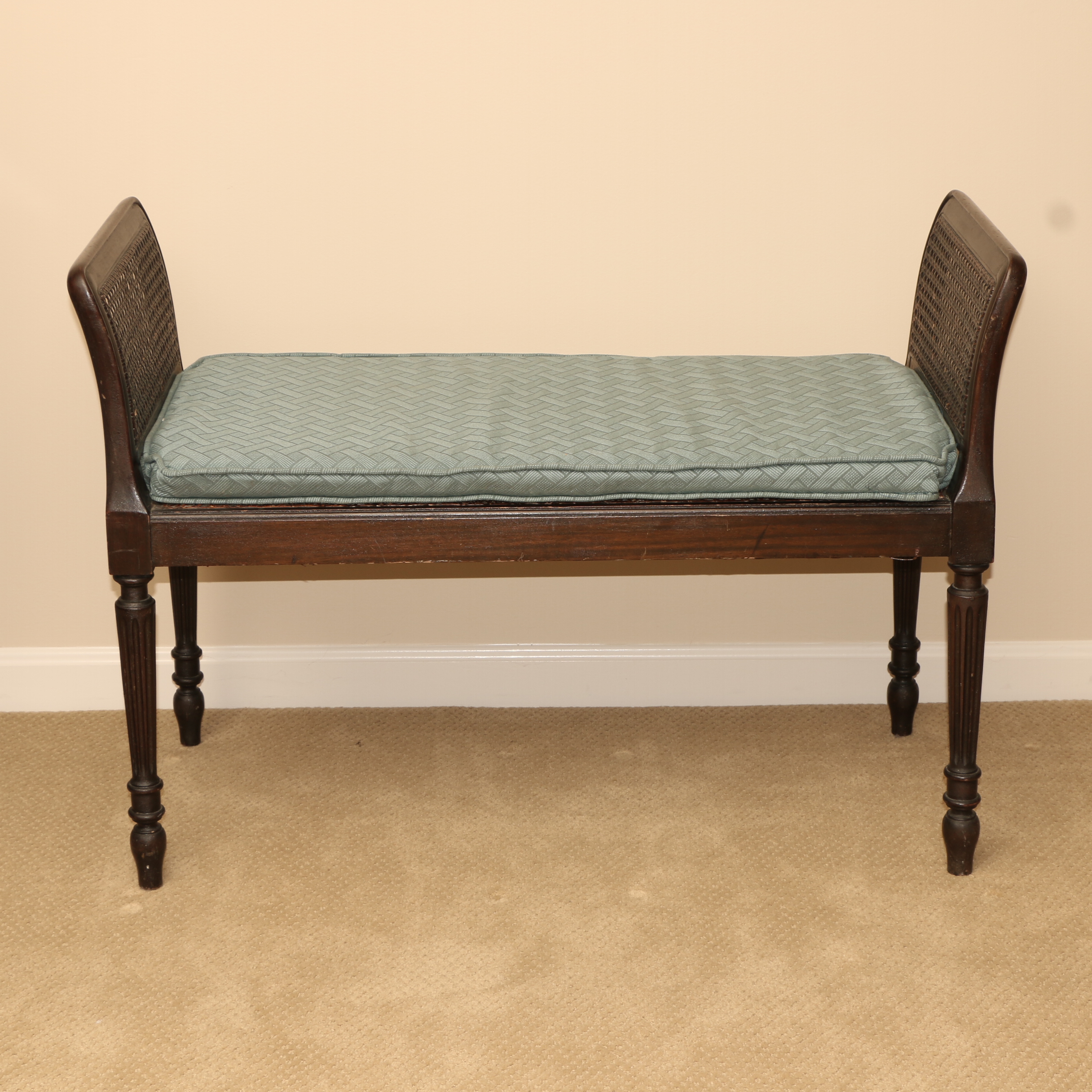 H.Z.M & Co Wood and Wicker Bed Bench