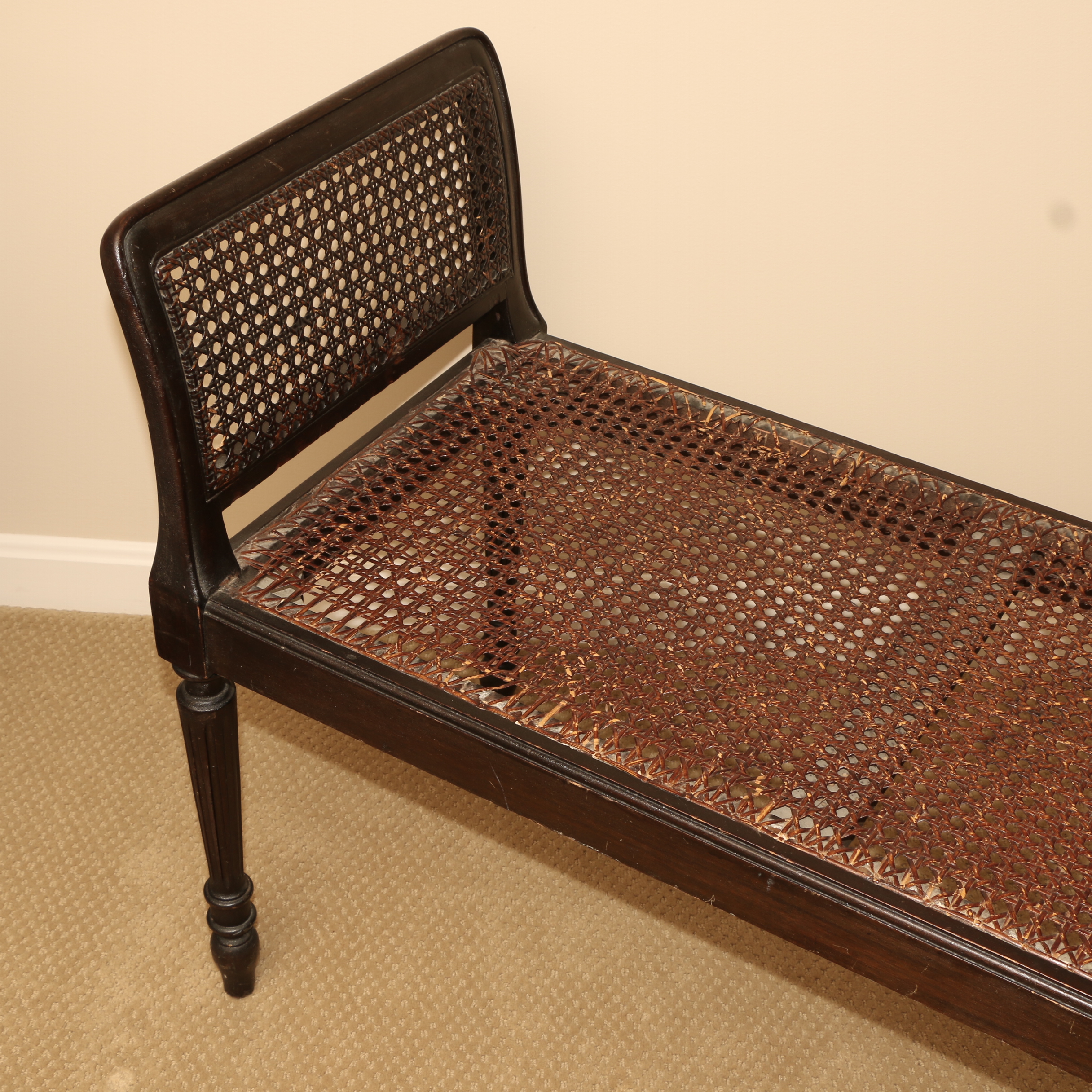 H.Z.M & Co Wood and Wicker Bed Bench