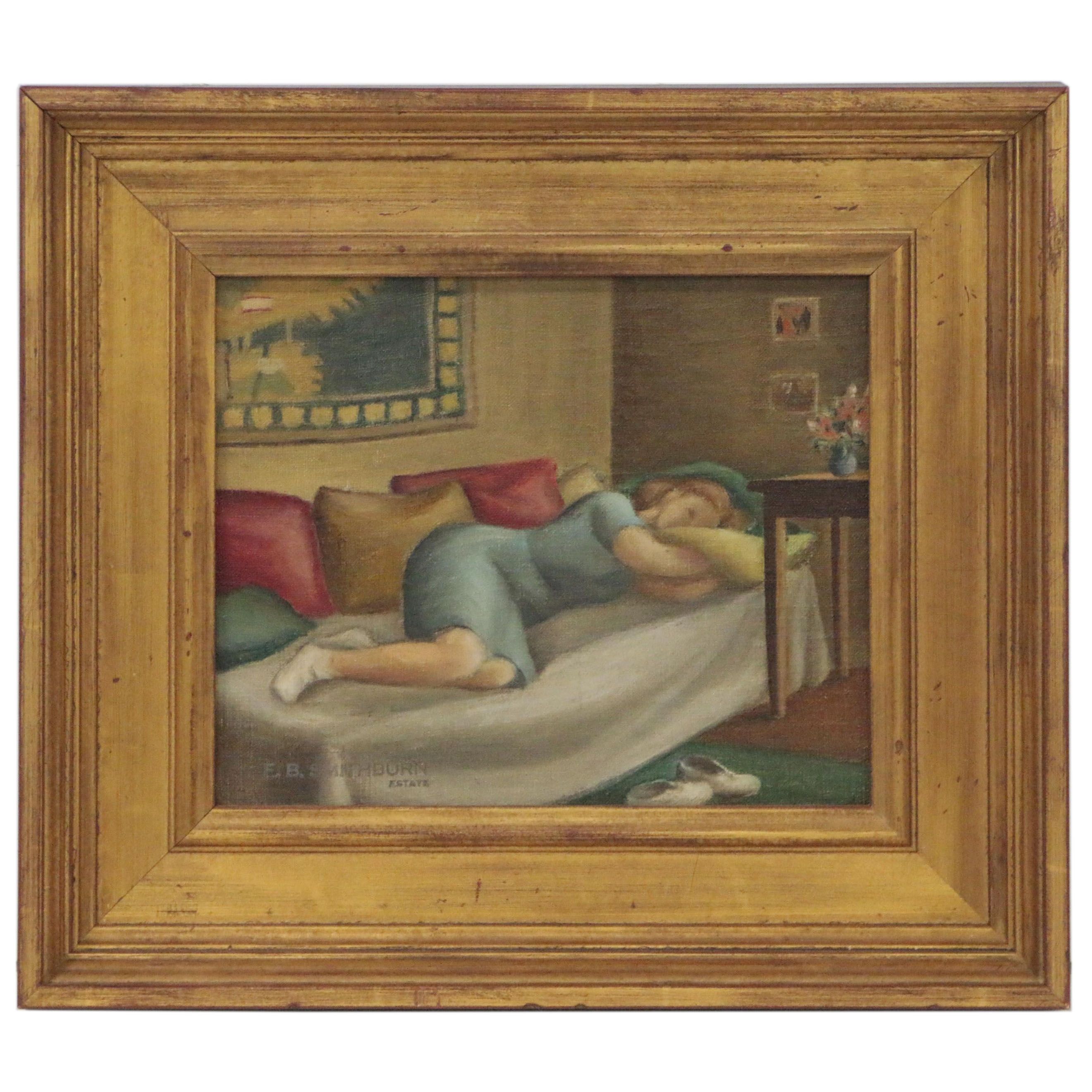 Florence B. Smithburn Oil Painting of Interior Space