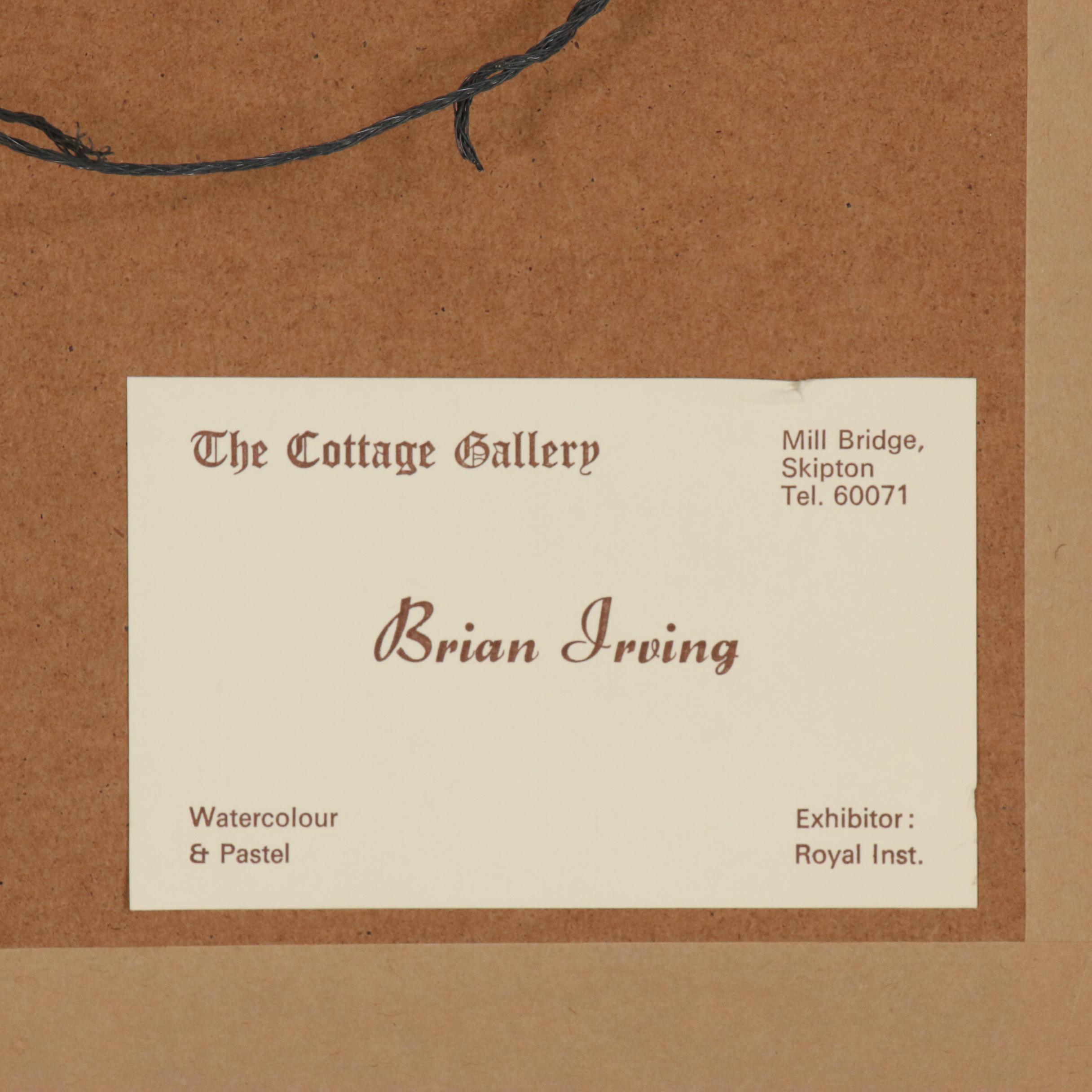 Brian Irving Embellished Watercolor of a Man, Late 20th Century