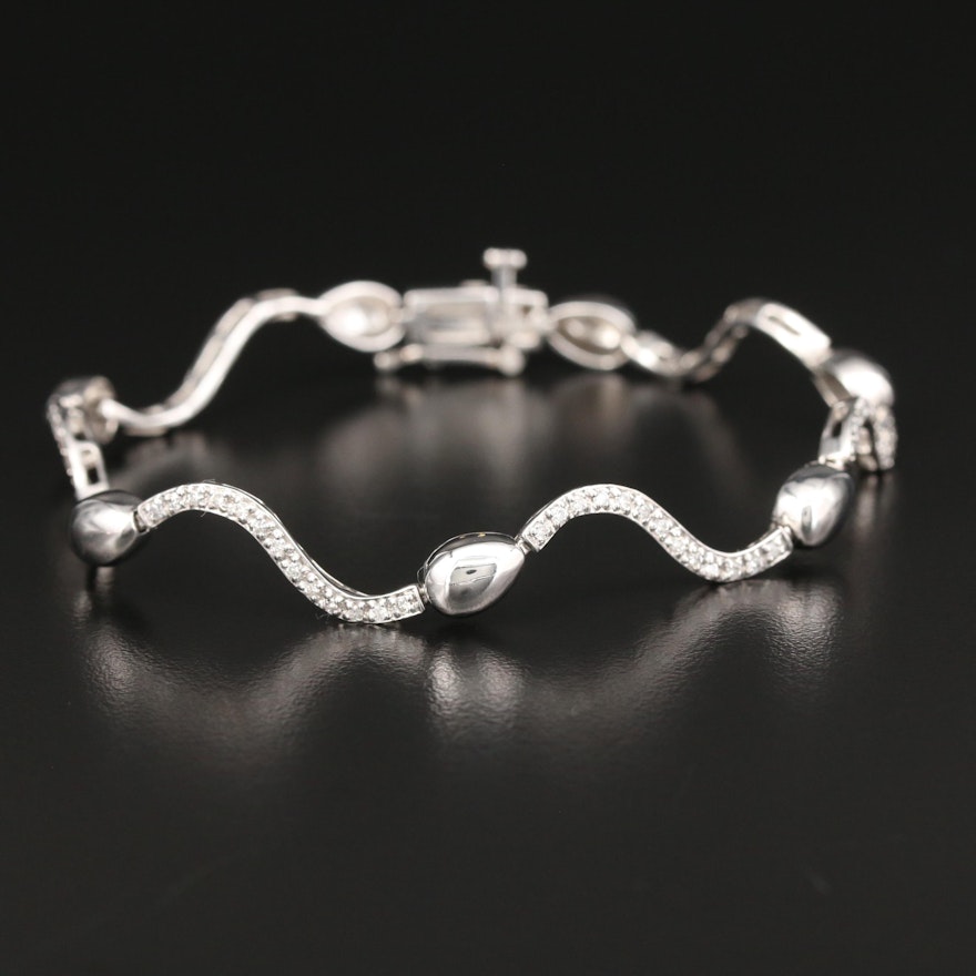 14K White Gold 0.54 CTW Diamond Bracelet