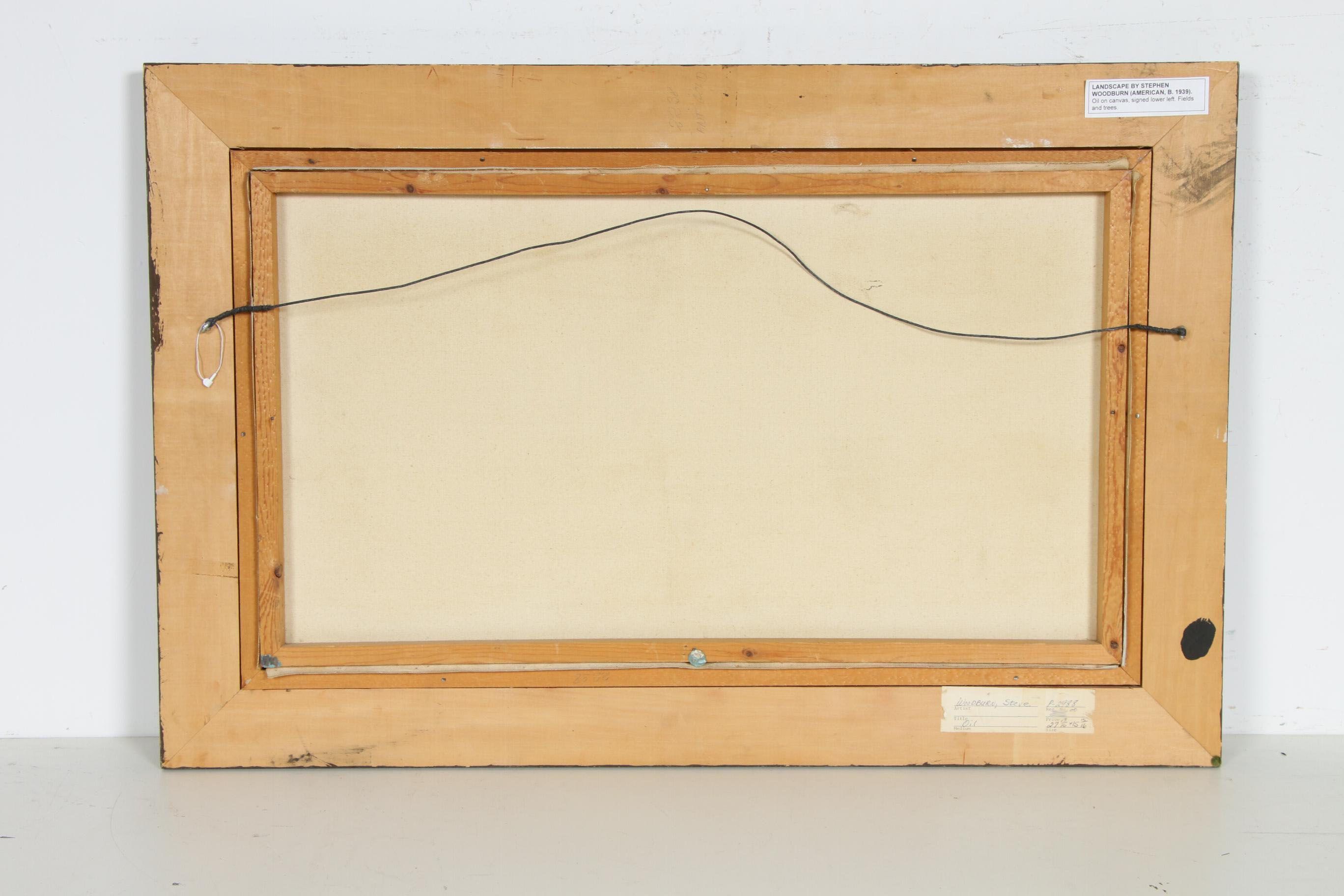 Stephen Woodburn Rocky Field Landscape Oil Painting, Mid to Late 20th Century