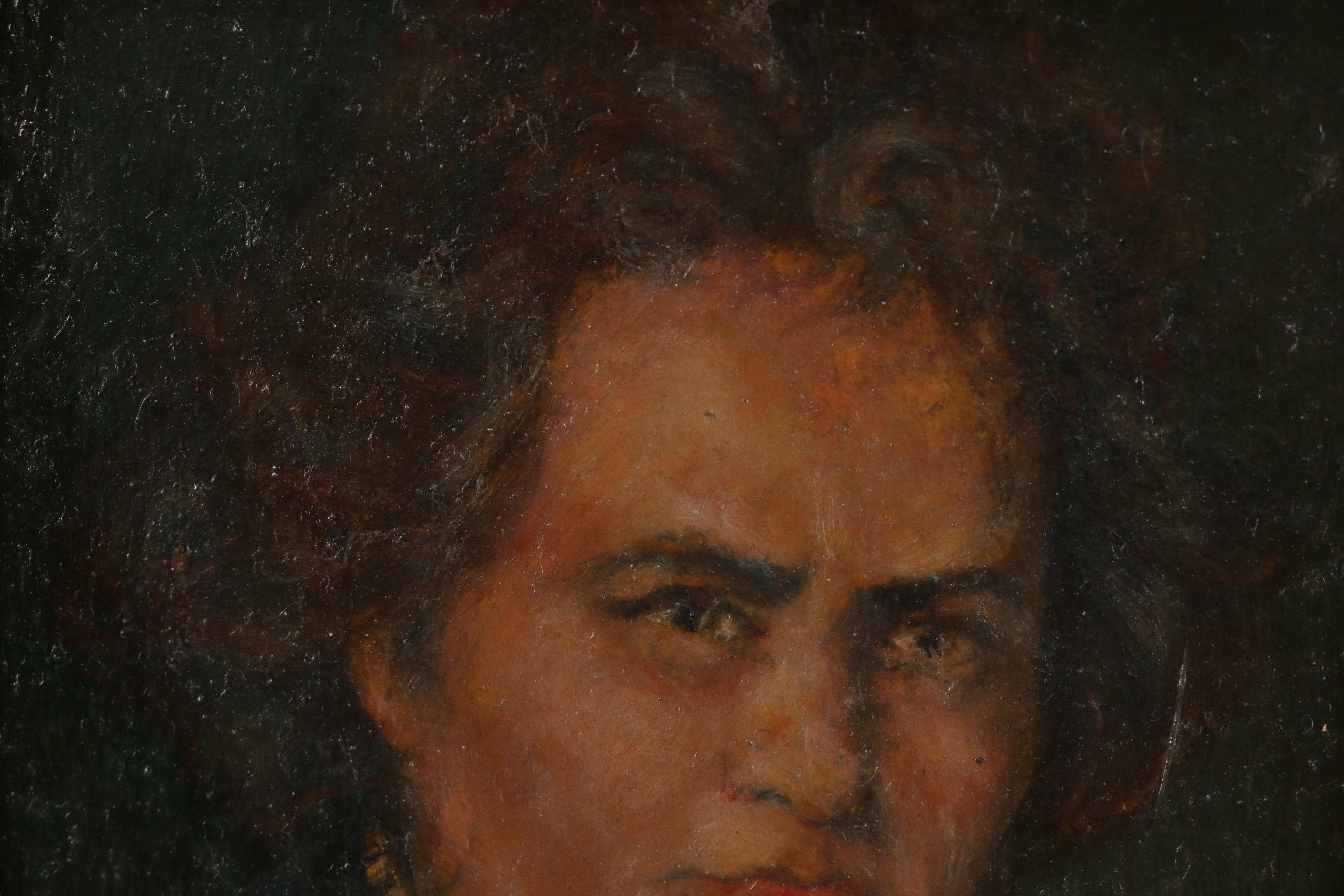 Oil Painting Beethoven Portrait in the Manner of Hermann Kern after Karl Jäger