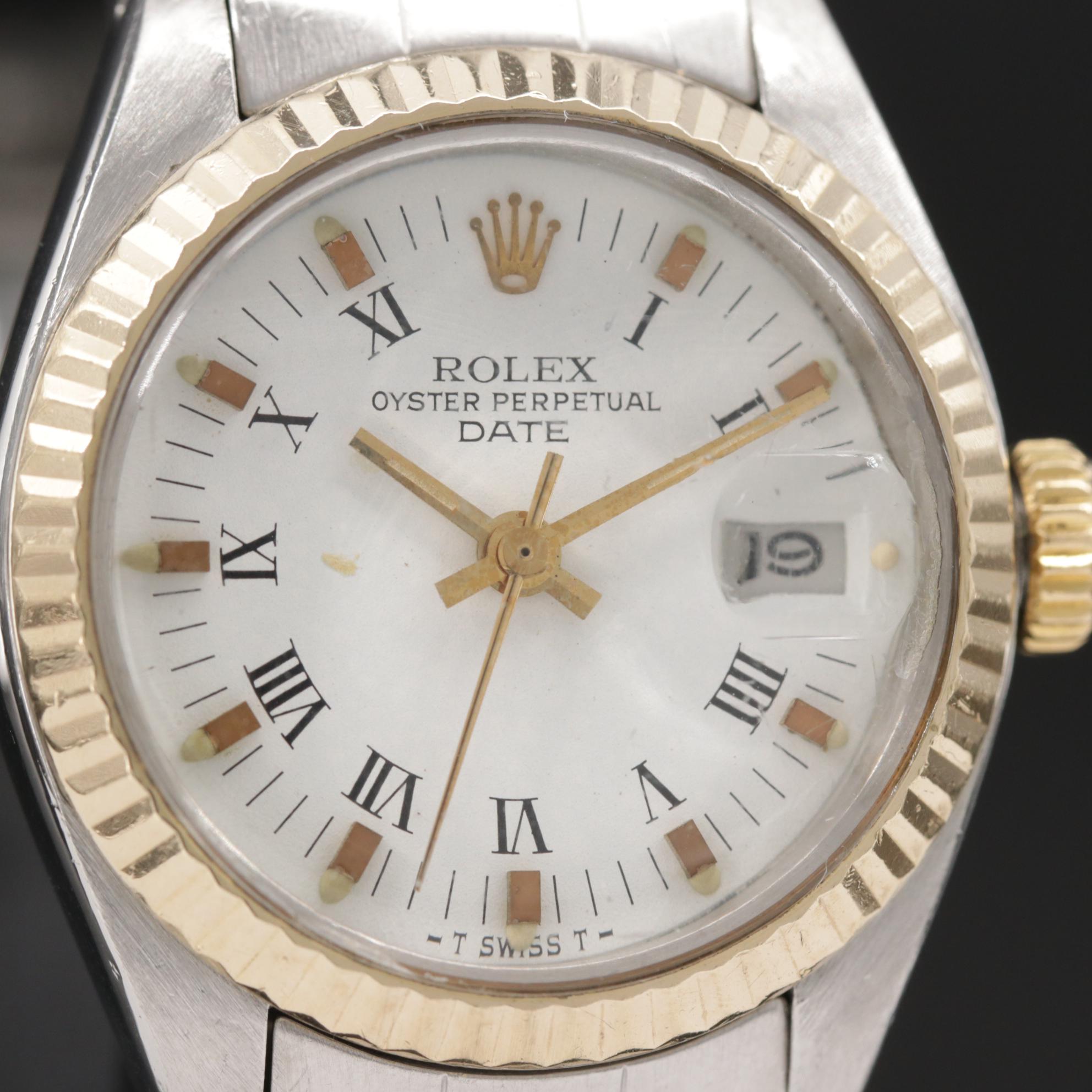 Vintage Rolex Date 6917 18K Gold and Stainless Steel Automatic Watch