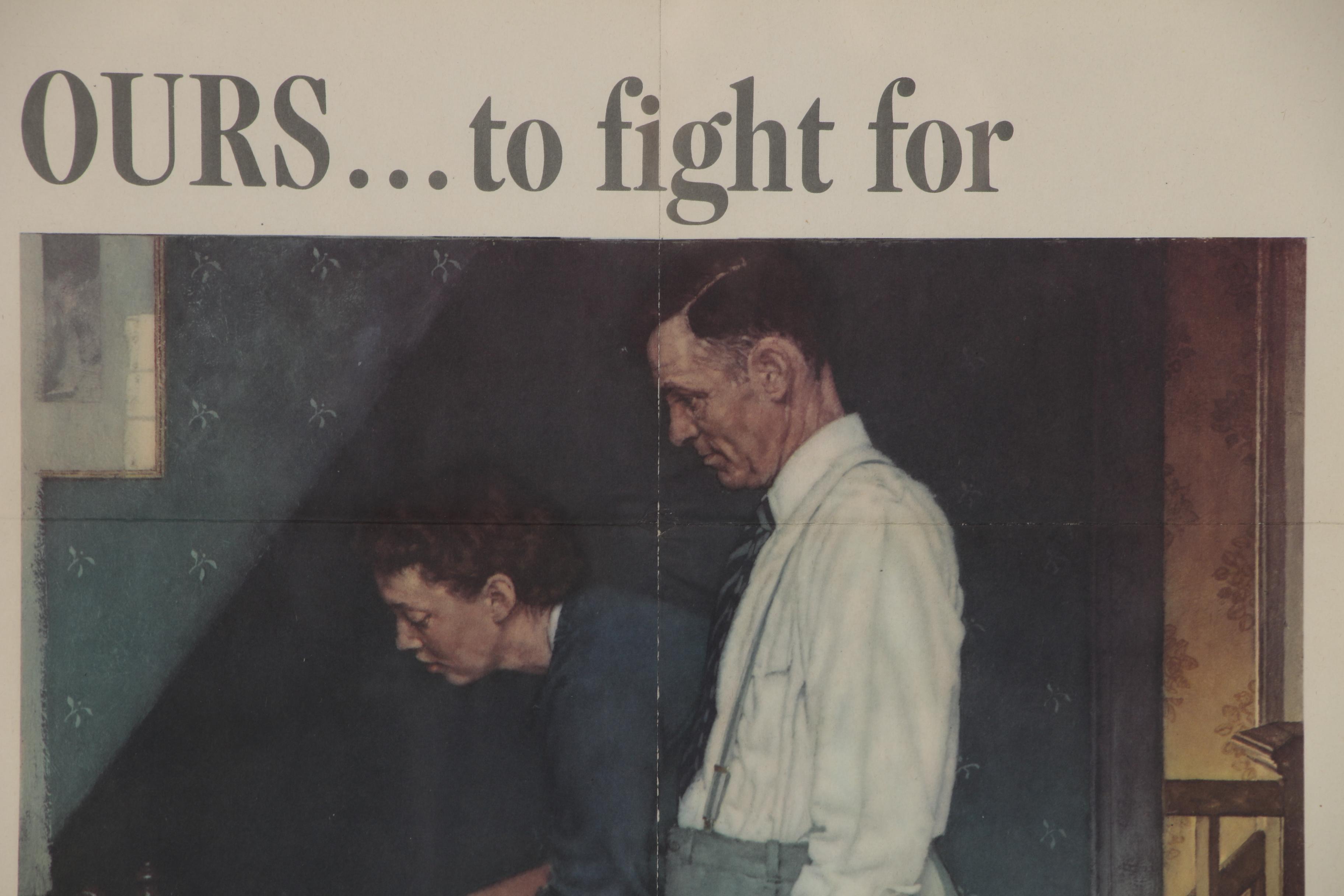 Designed by Norman Rockewell Poster "Freedom from Fear", 1943