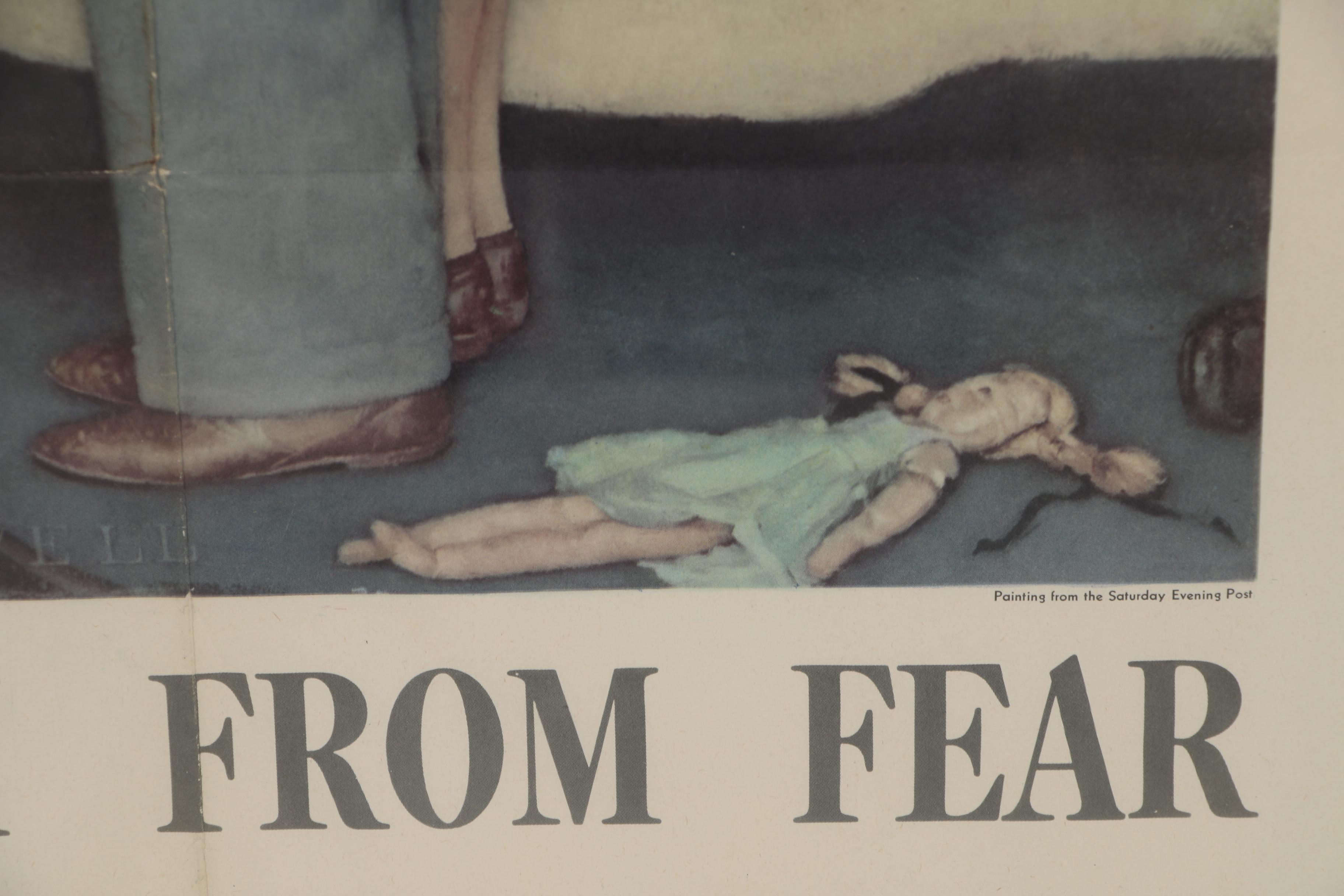 Designed by Norman Rockewell Poster "Freedom from Fear", 1943