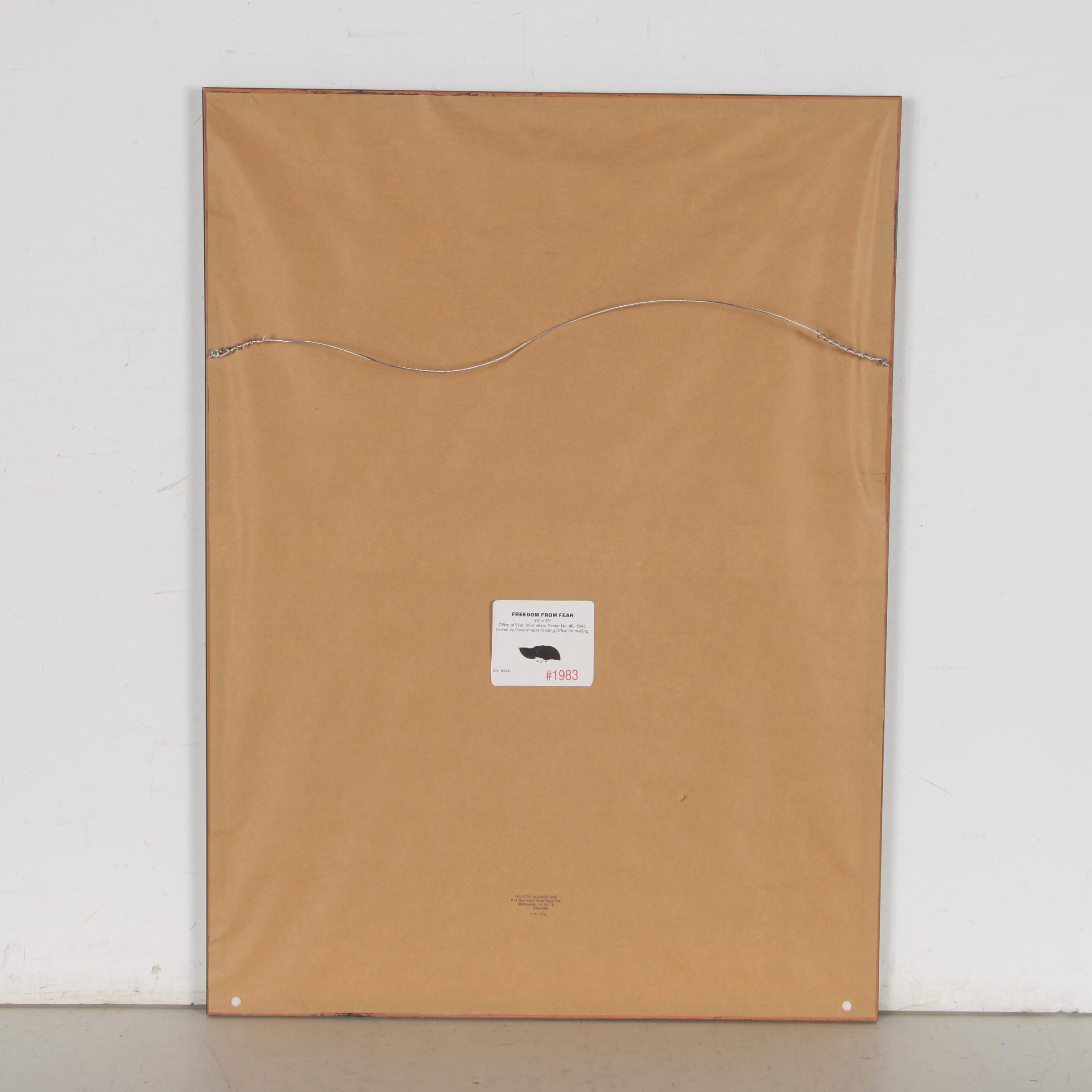 Designed by Norman Rockewell Poster "Freedom from Fear", 1943