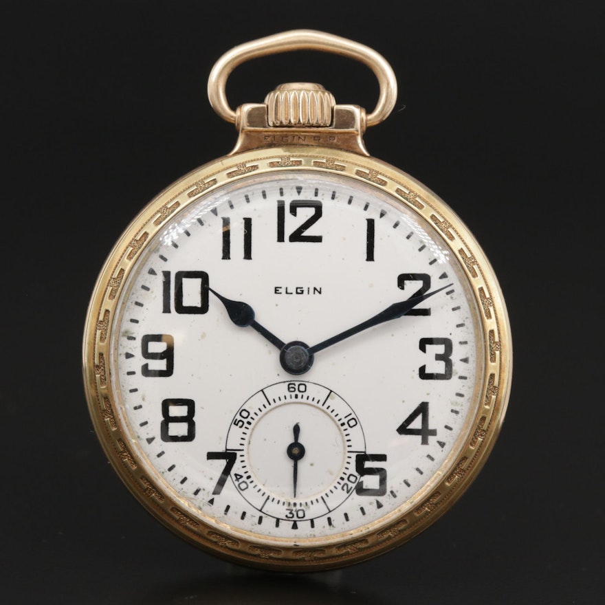 1924 Elgin Railroad Grade Gold Filled Pocket Watch