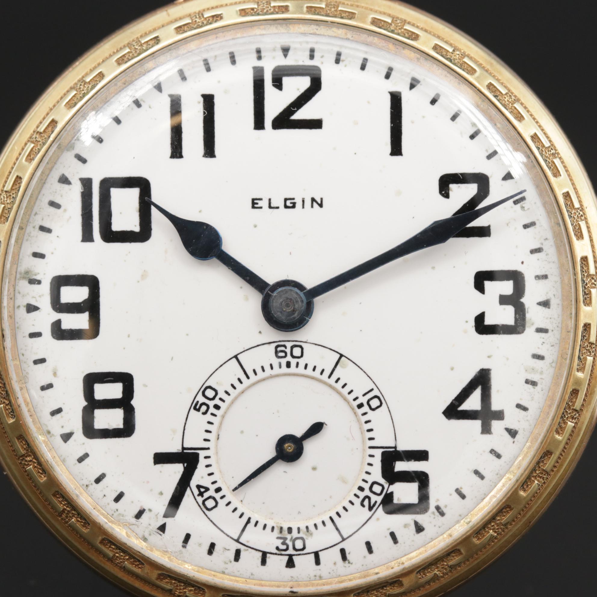1924 Elgin Railroad Grade Gold Filled Pocket Watch
