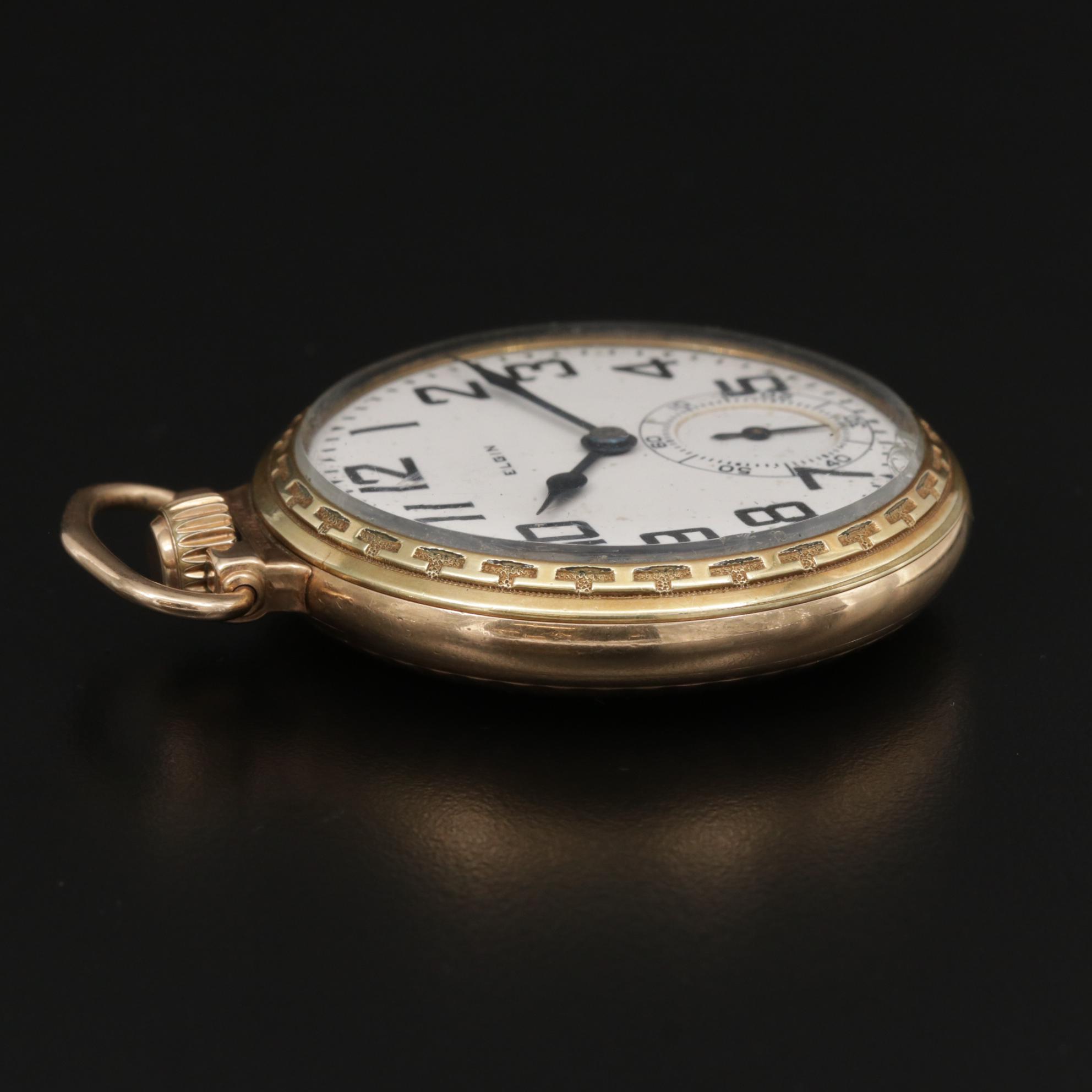 1924 Elgin Railroad Grade Gold Filled Pocket Watch