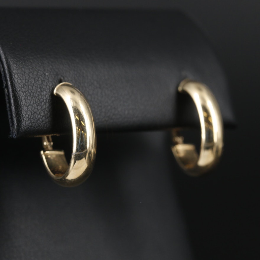 14K Yellow Gold Huggie Earrings