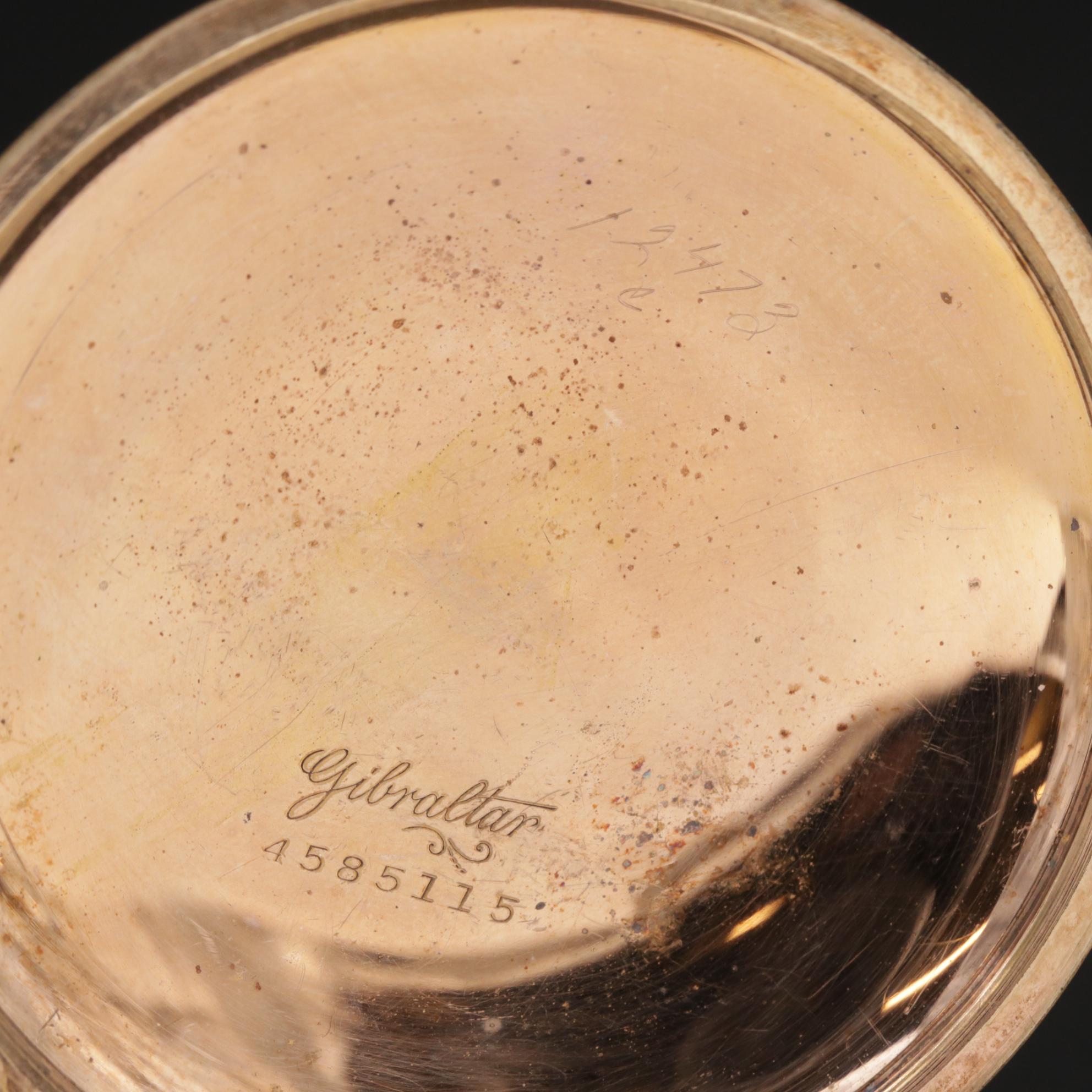 Illinois Gold Filled Open Face Pocket Watch,  Antique