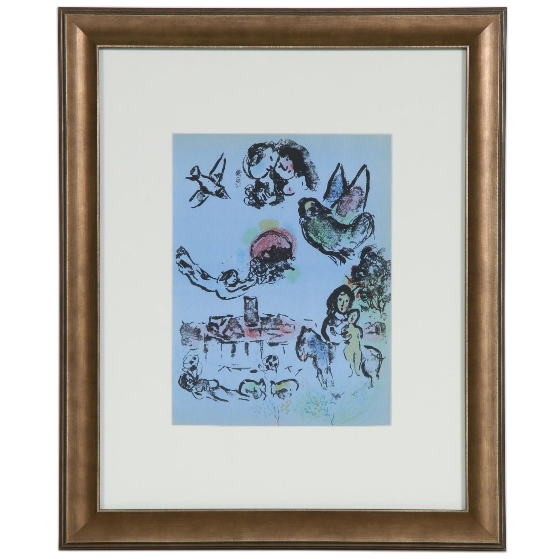 Marc Chagall Color Lithograph "Nocturne in Venice", 1963