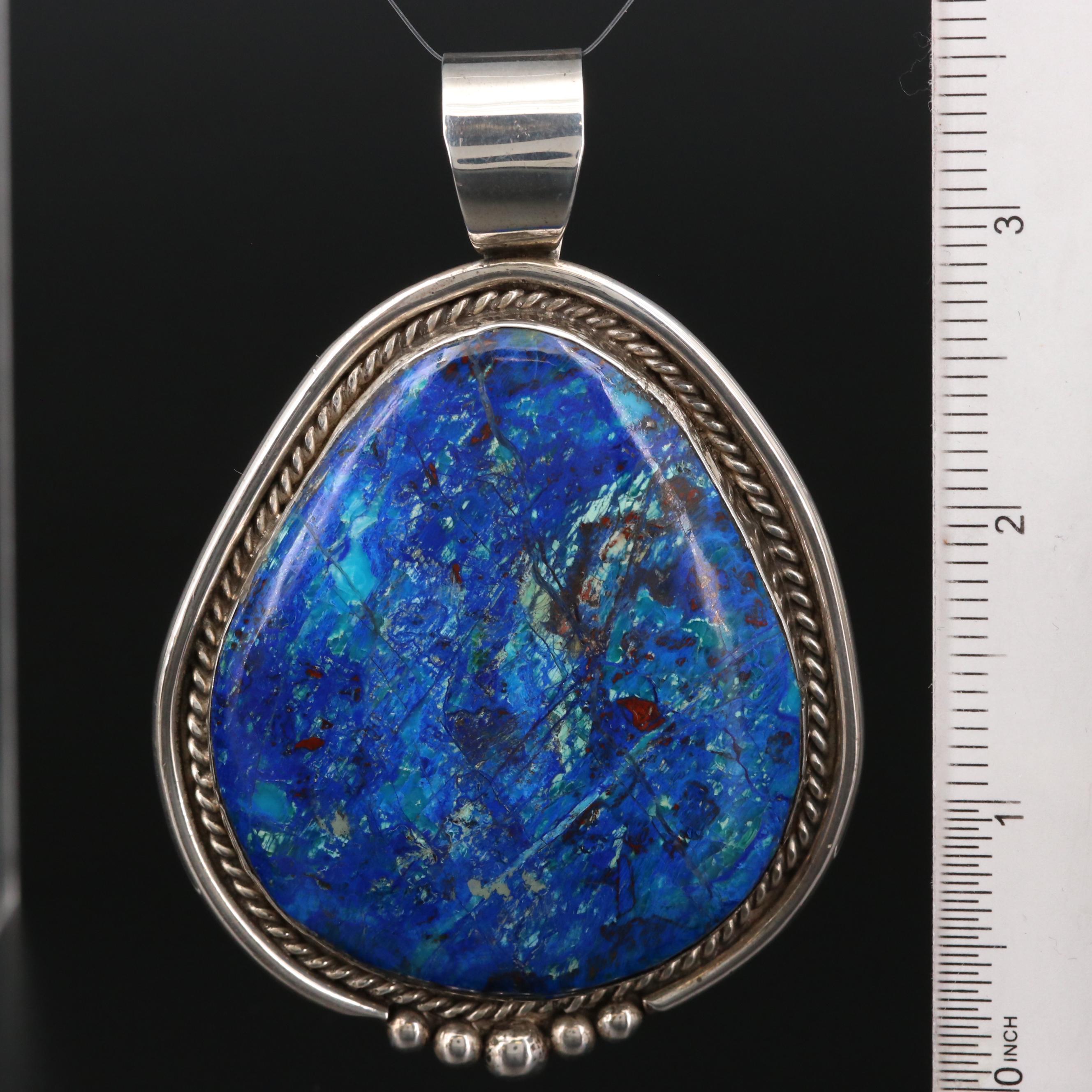 Nicholas Gambino Navajo Diné Sterling Chrysocolla Pendant