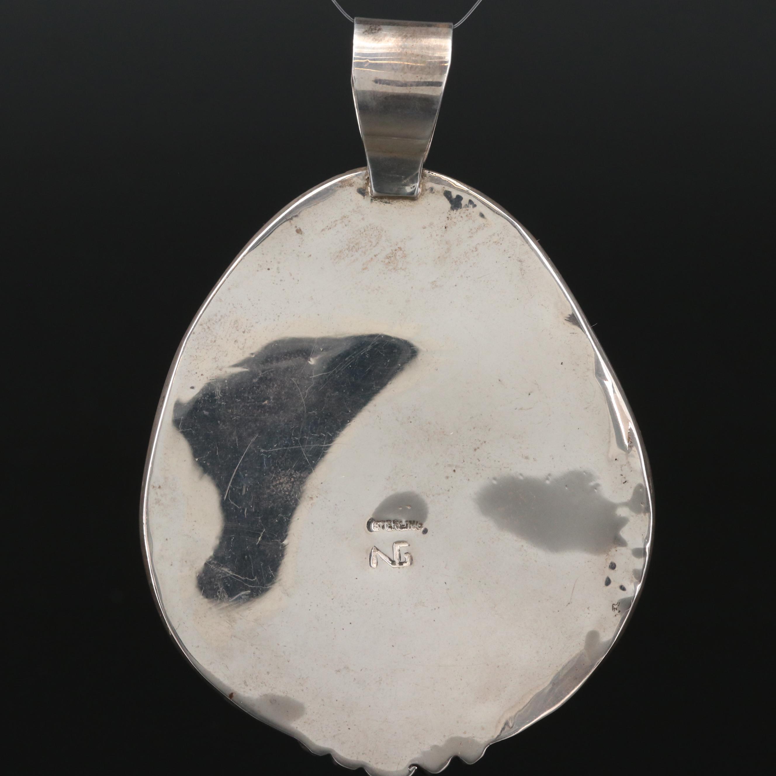 Nicholas Gambino Navajo Diné Sterling Chrysocolla Pendant