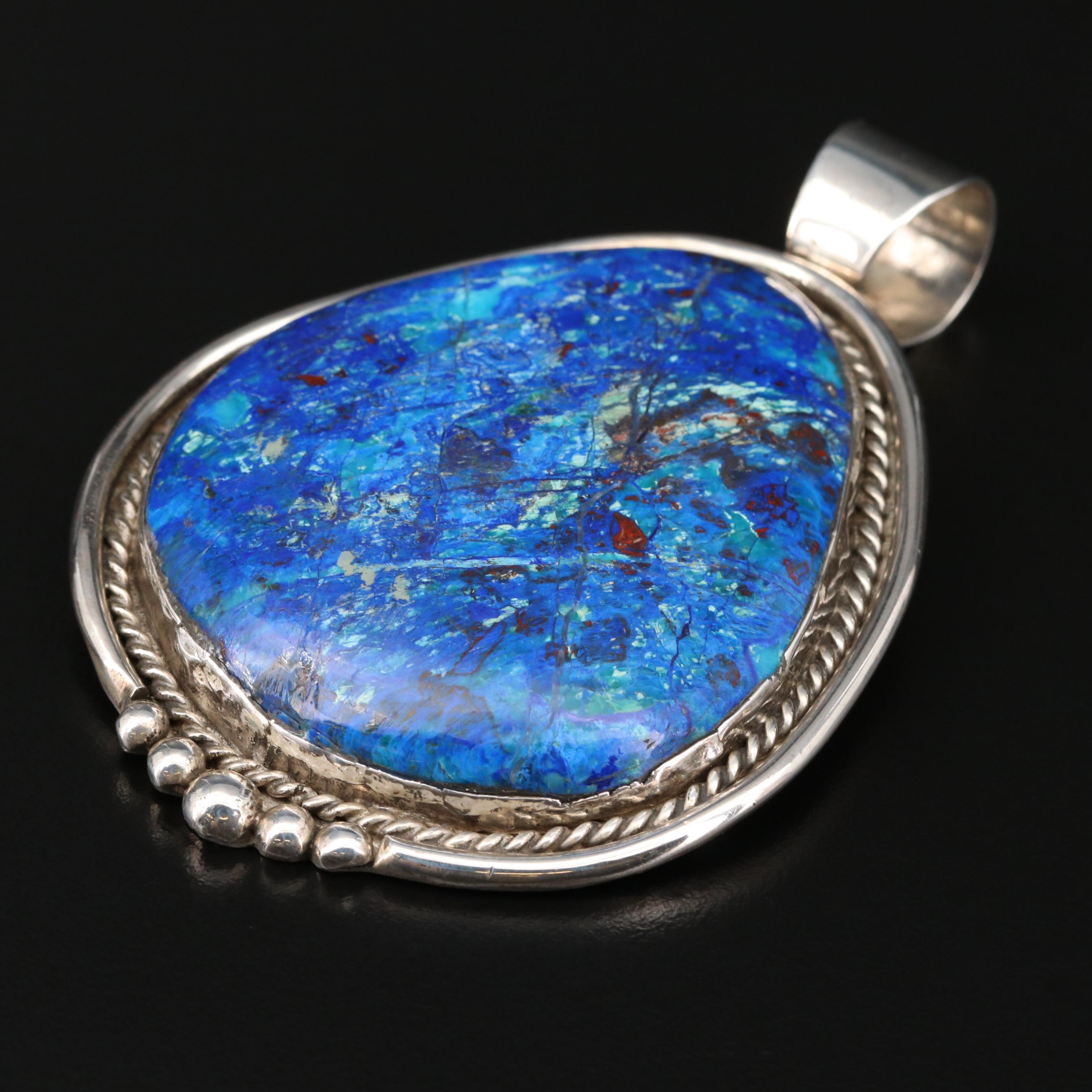 Nicholas Gambino Navajo Diné Sterling Chrysocolla Pendant