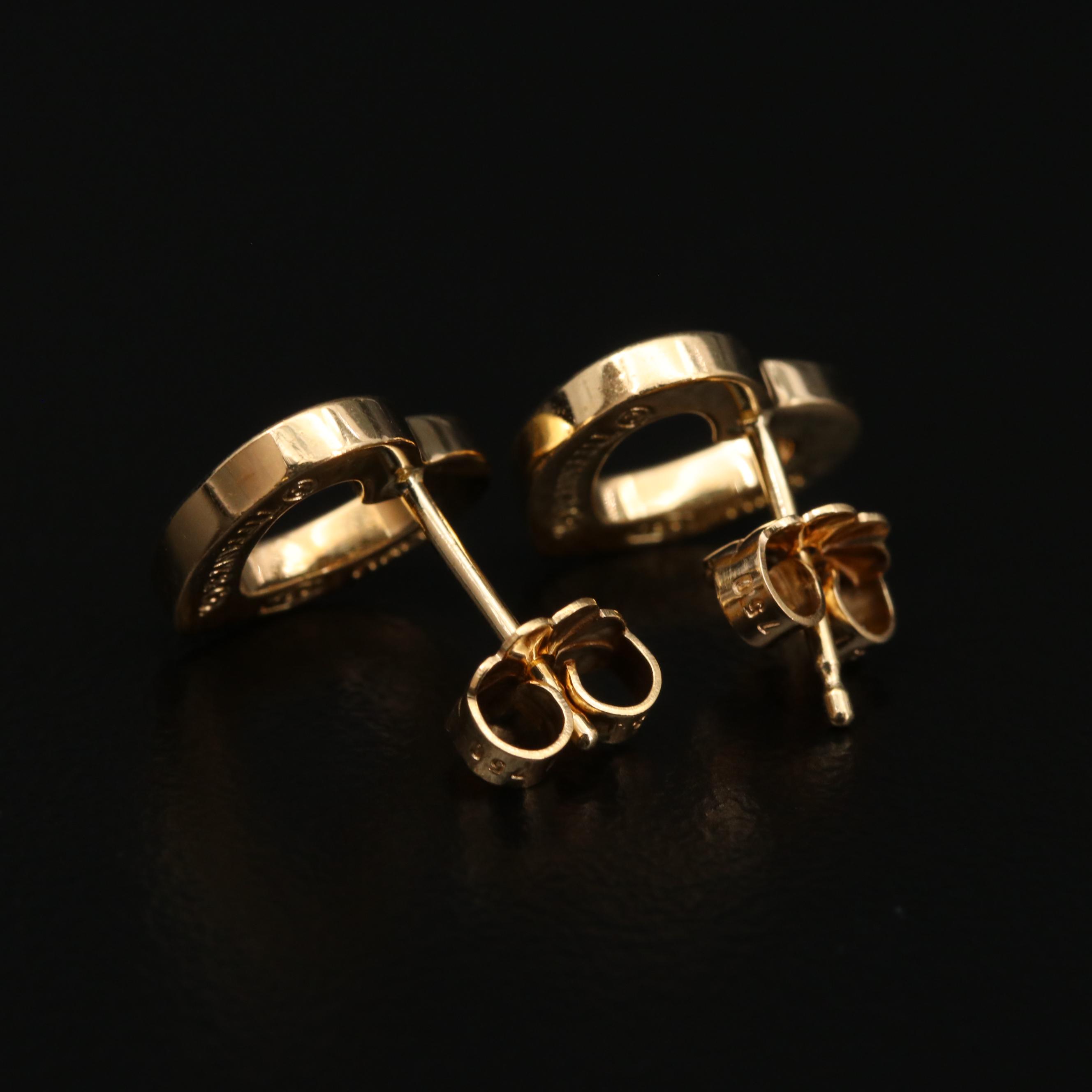 Vintage Tiffany & Co. 18K Gold Heart Stud Earrings