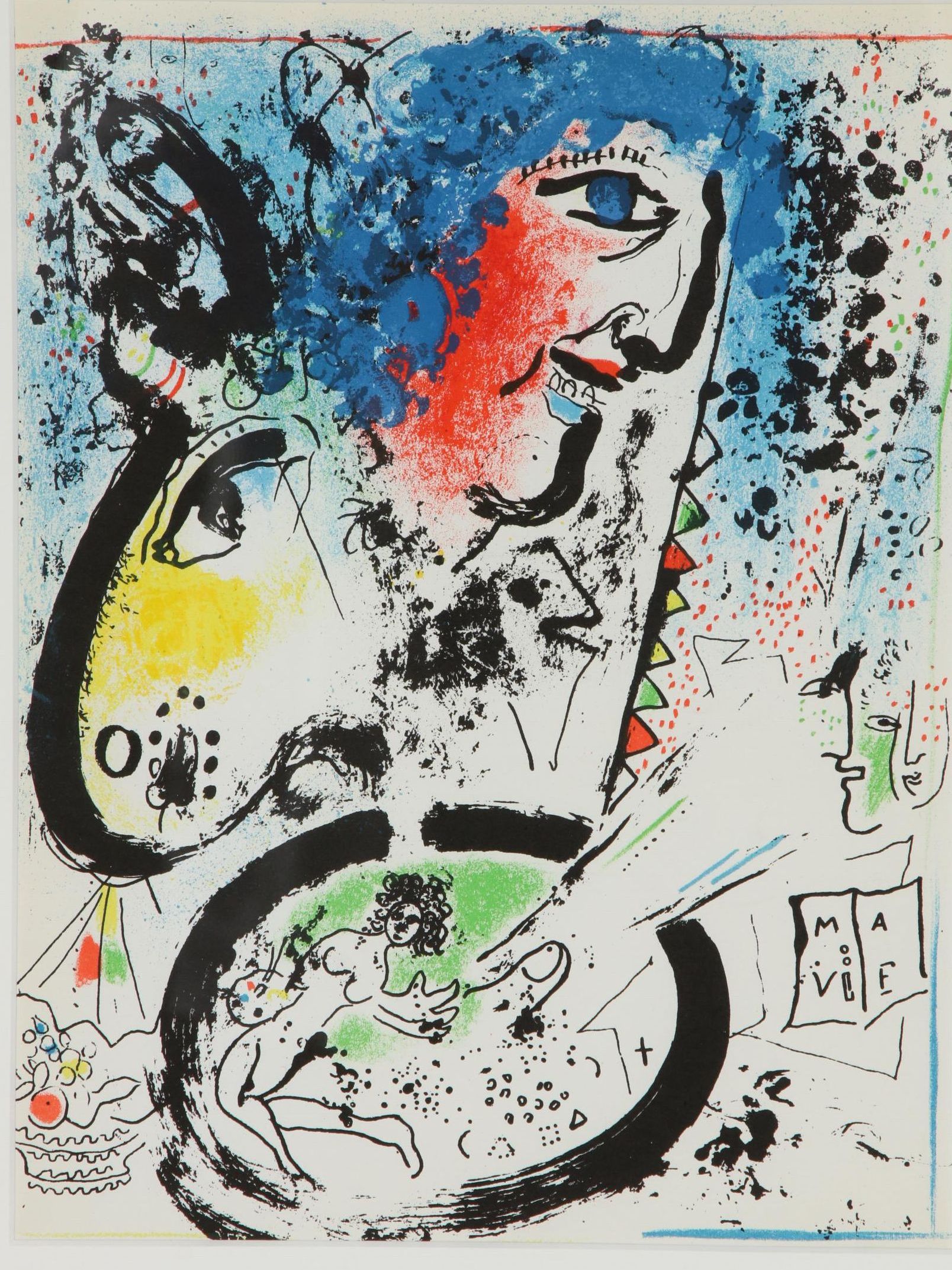 Marc Chagall Frontispiece Color Lithograph from "The Lithographs of Chagall"